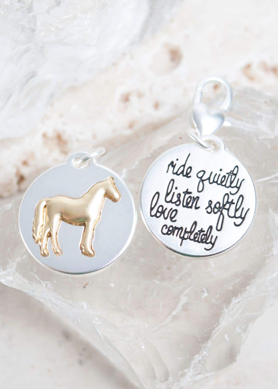 Silver 2-Tone Medallion - Horse "Be Present"