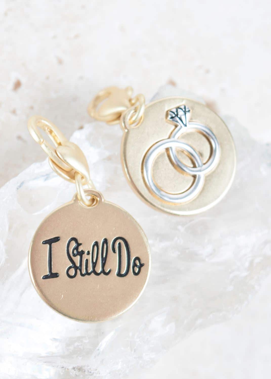 Gold 2-Tone Medallion - Wedding Rings "Forever"