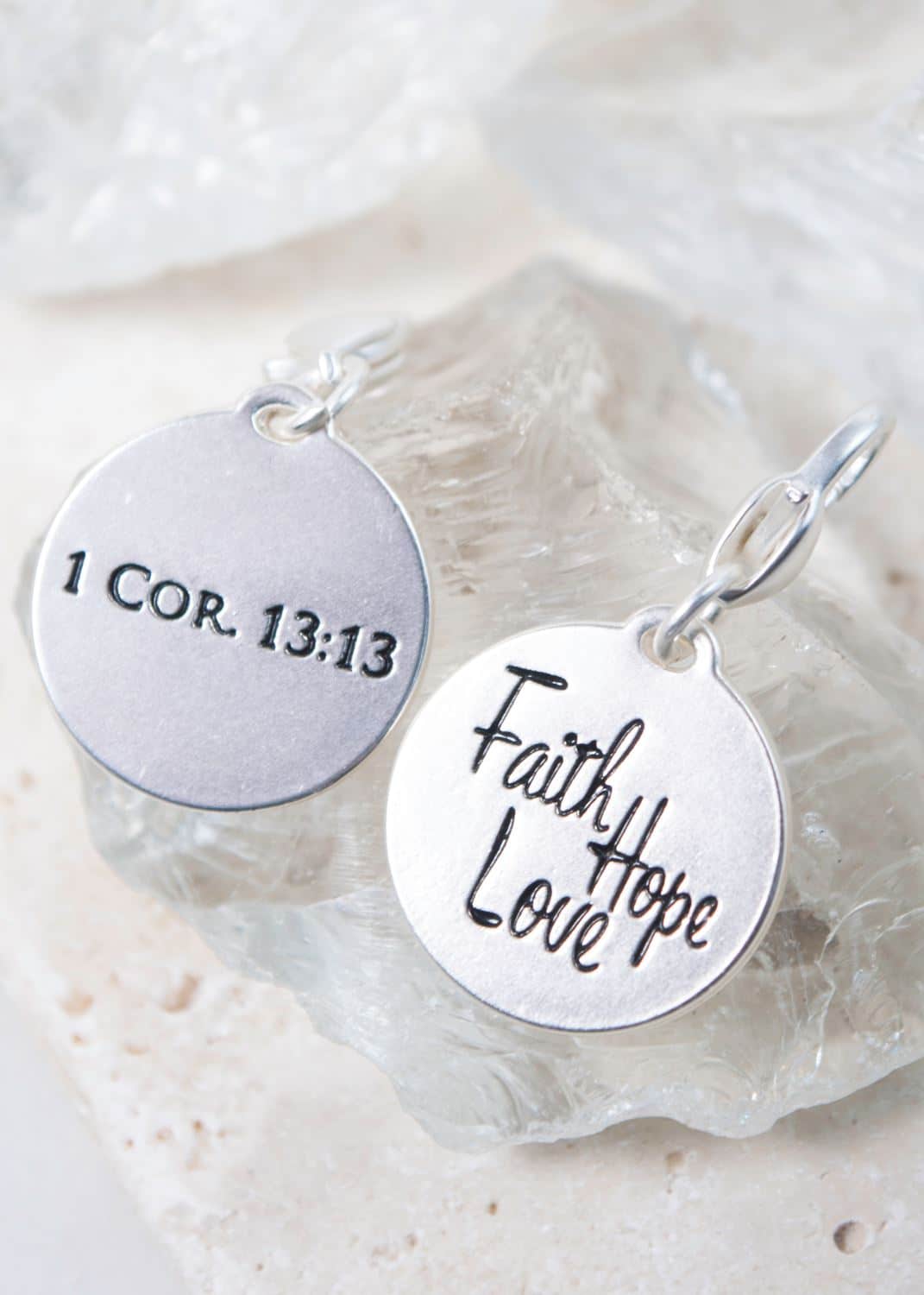 Silver 1-Tone Medallion - 1 Cor. 13:13 "Greatest of These"