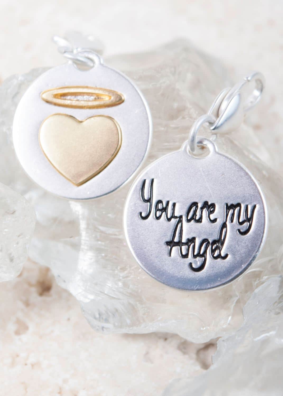 Silver 2-Tone Medallion - Halo Heart "My Helper"