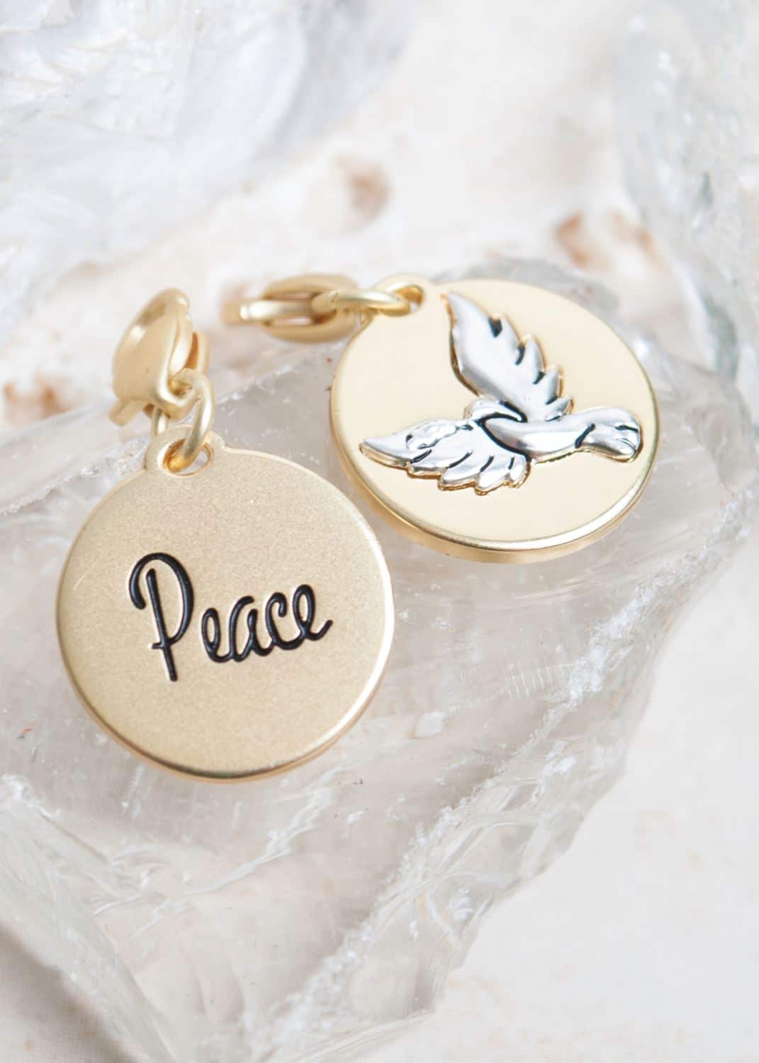 Gold 2-Tone Medallion - Dove "Peace"