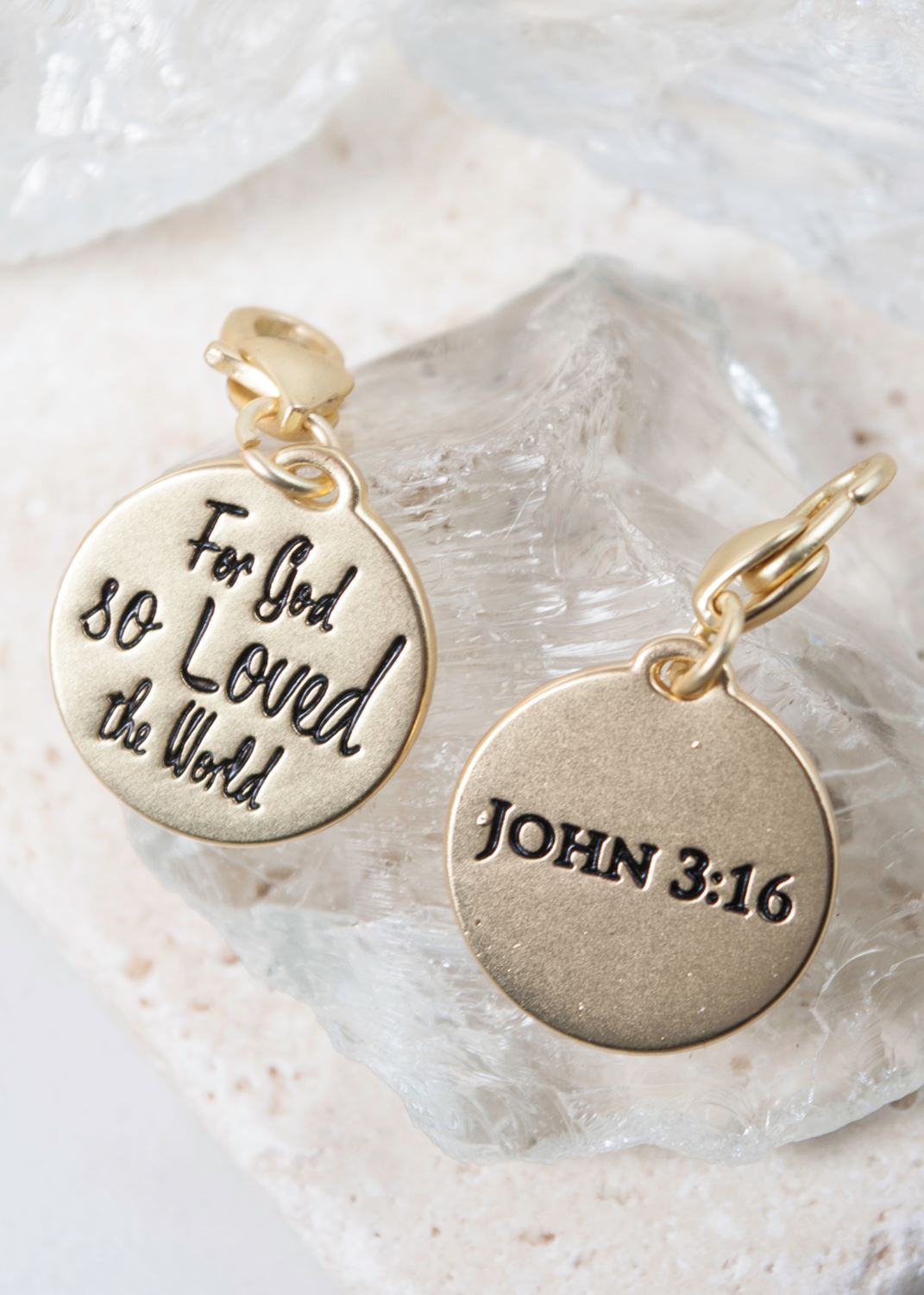 Gold 1-Tone Medallion - John 3:16 "Sacrificial Love"