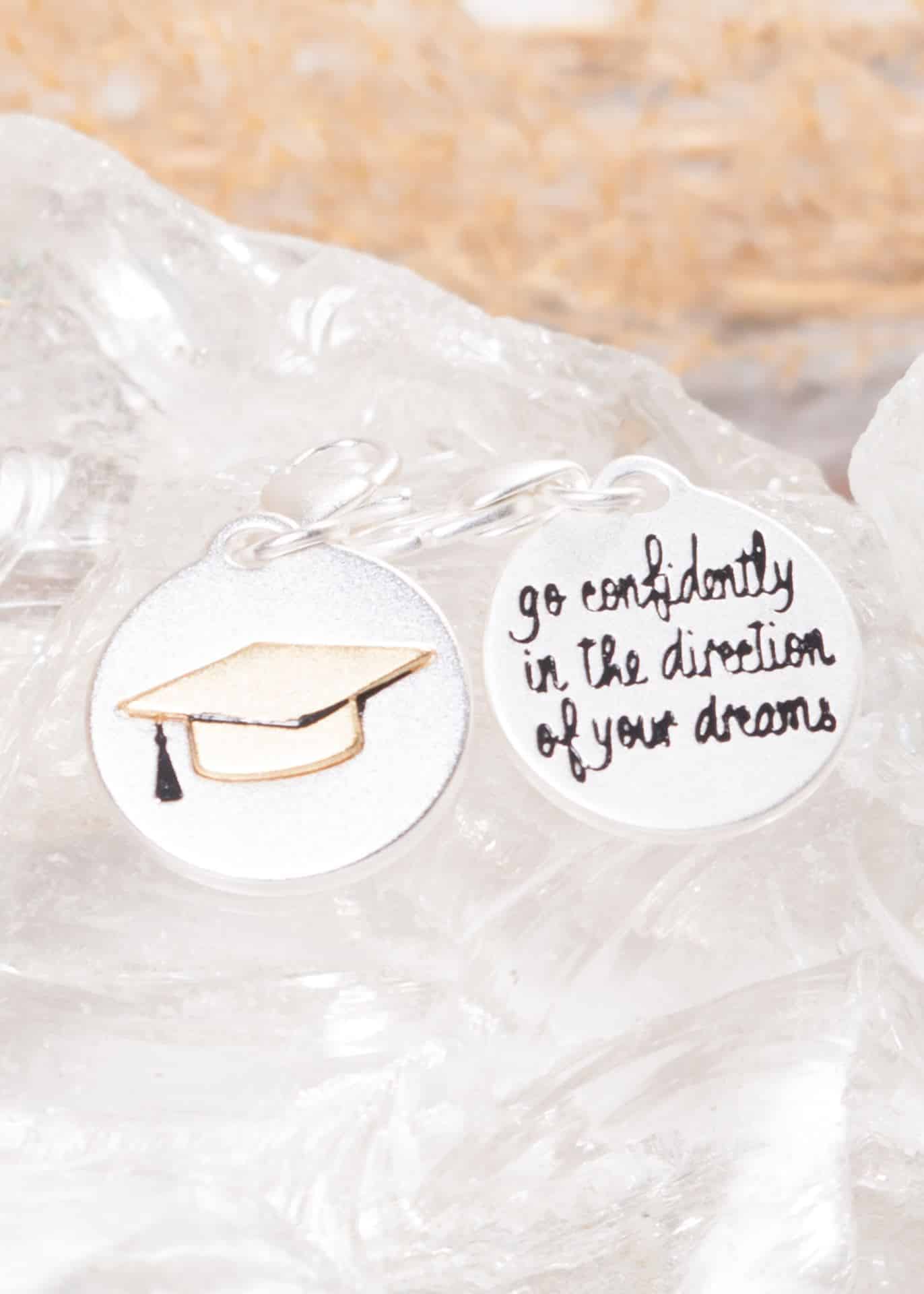Silver 2-Tone Medallion - Go Confidently, Graduation Hat