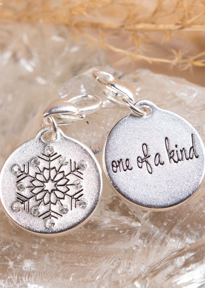 Silver 1-Tone Medallion - Snowflake, Unique