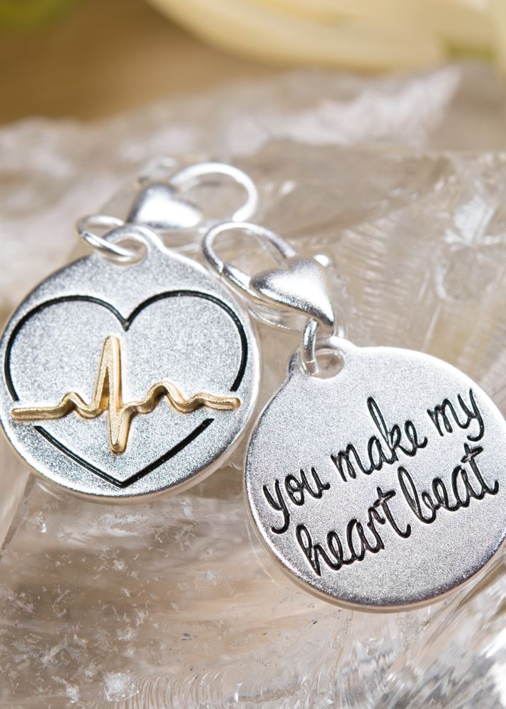 Silver 2-Tone Medallion - Heartbeat, Love