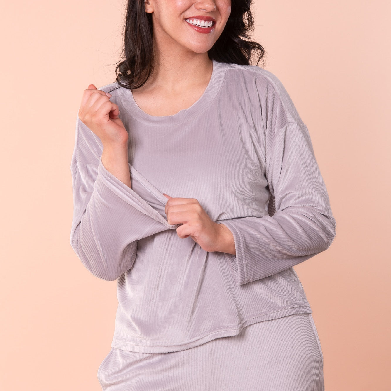 Luxe Lounge Pajama Top | Long-Sleeve Velour PJs