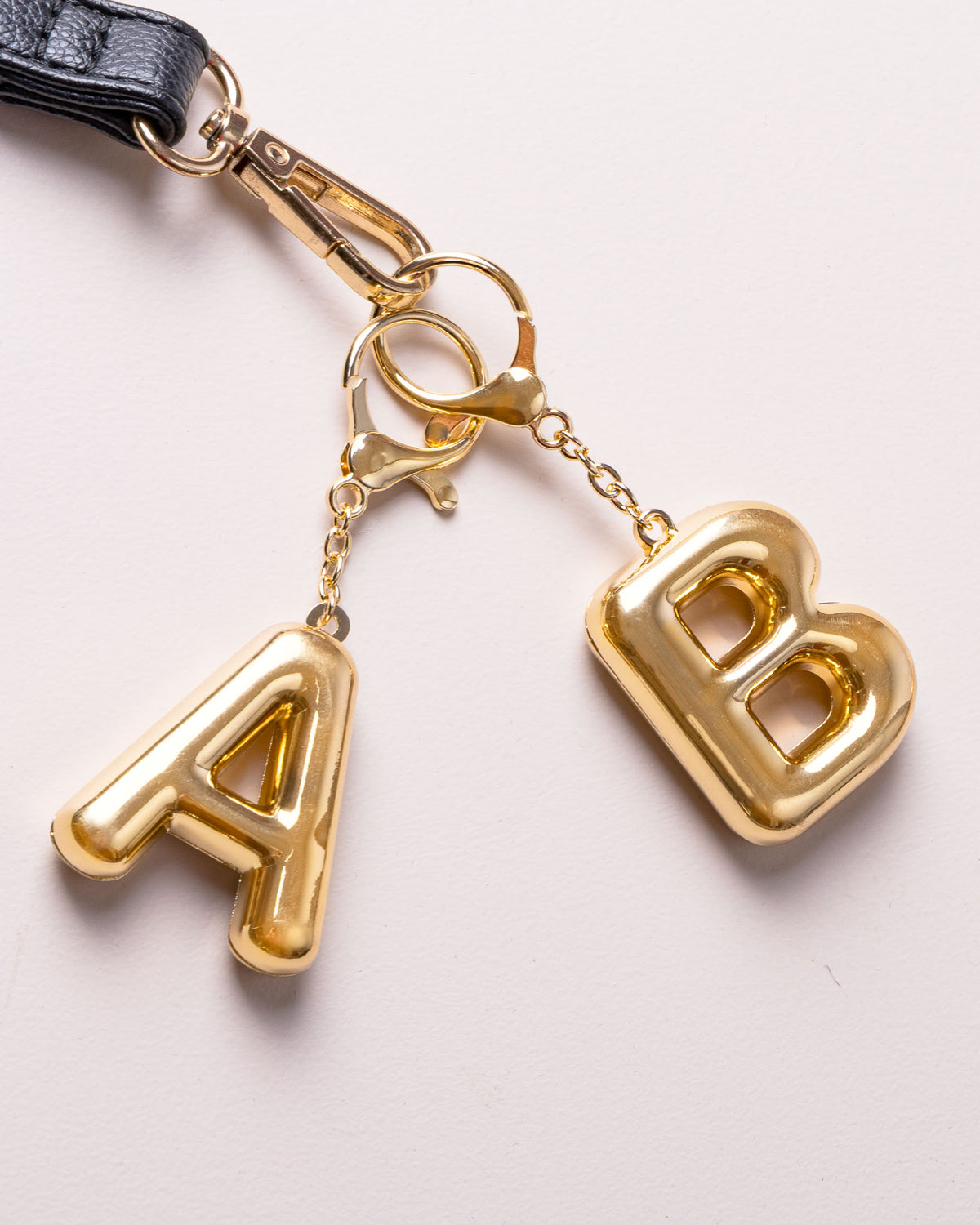 Gold Initial Bag Charm Accessory