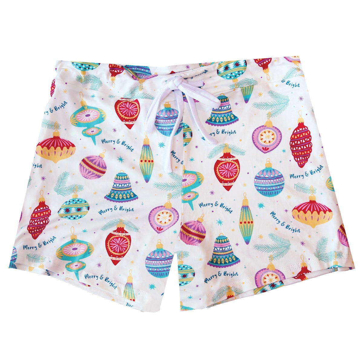 Merry and Bright Ornaments Ladies PJ Shorts