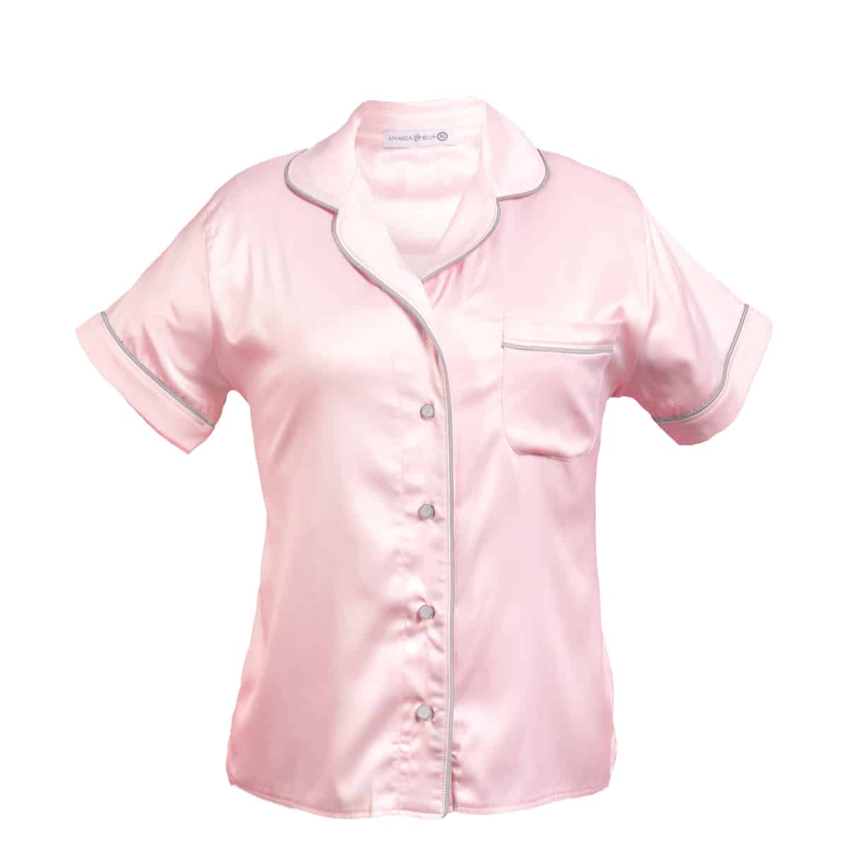 Silky Satin Notch Collar Top | Women's Bridal Party Silk PJs