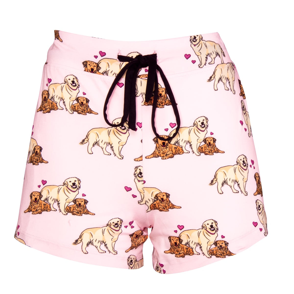 Puppy Love Pajama Shorts | Pink Hearts Puppy Dog PJ Bottoms
