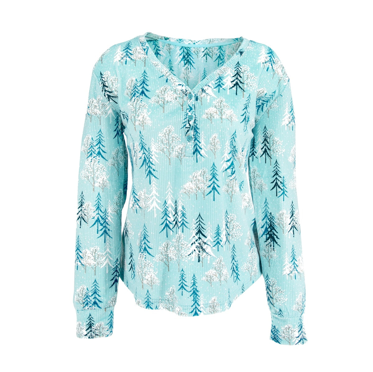 Frosted Trees Pajama Top | Long-Sleeve Winter PJs