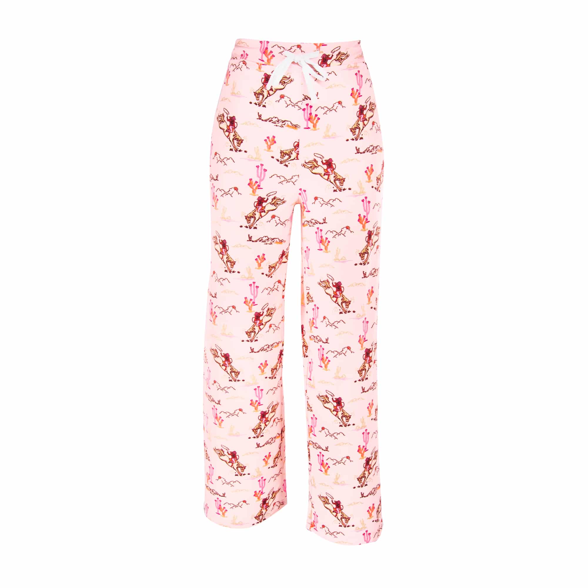 Vintage Cowgirl Pajama Pants | Retro Pink Western PJ Bottoms