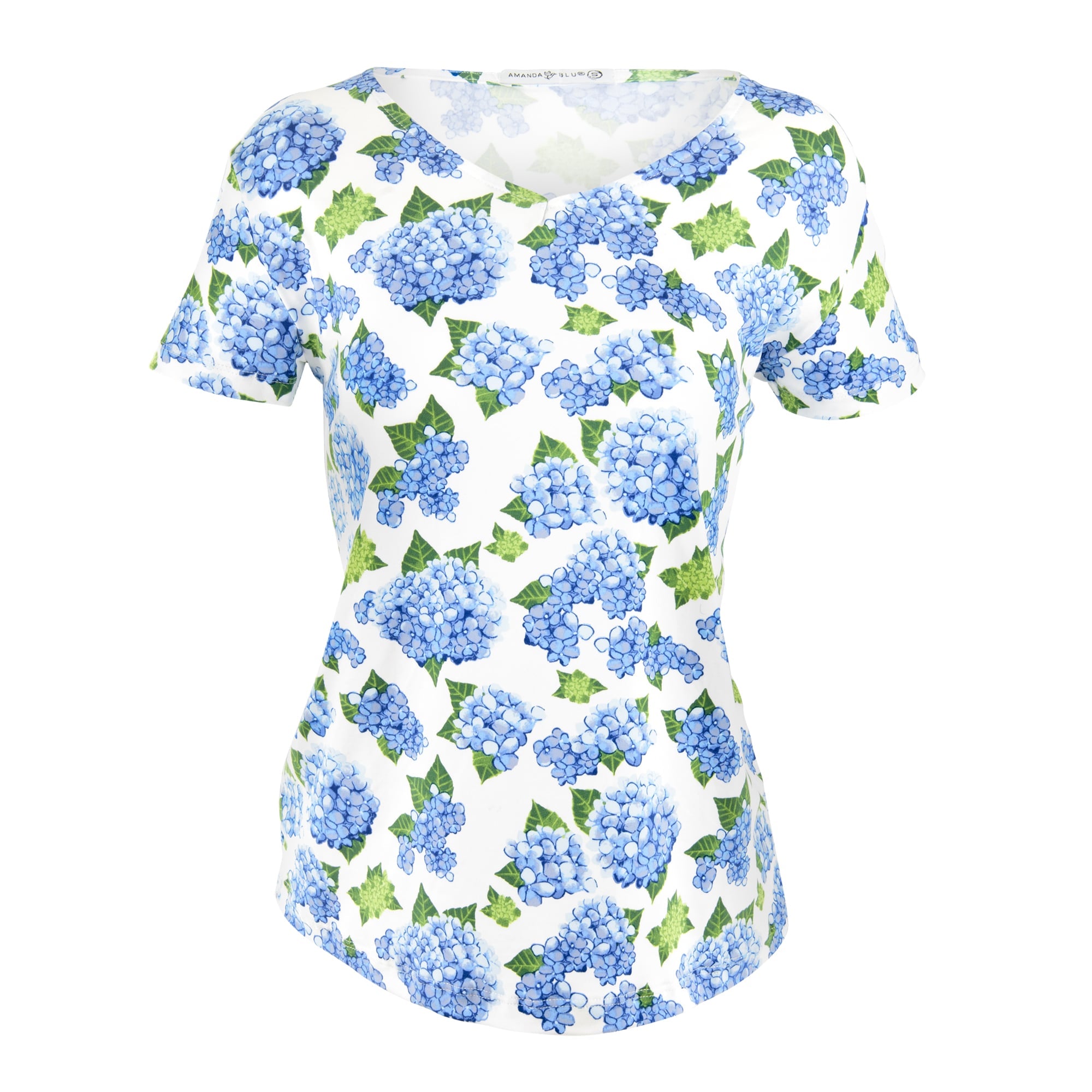 Blu Hydrangea Pajama Top | Blue Flower PJs For Women
