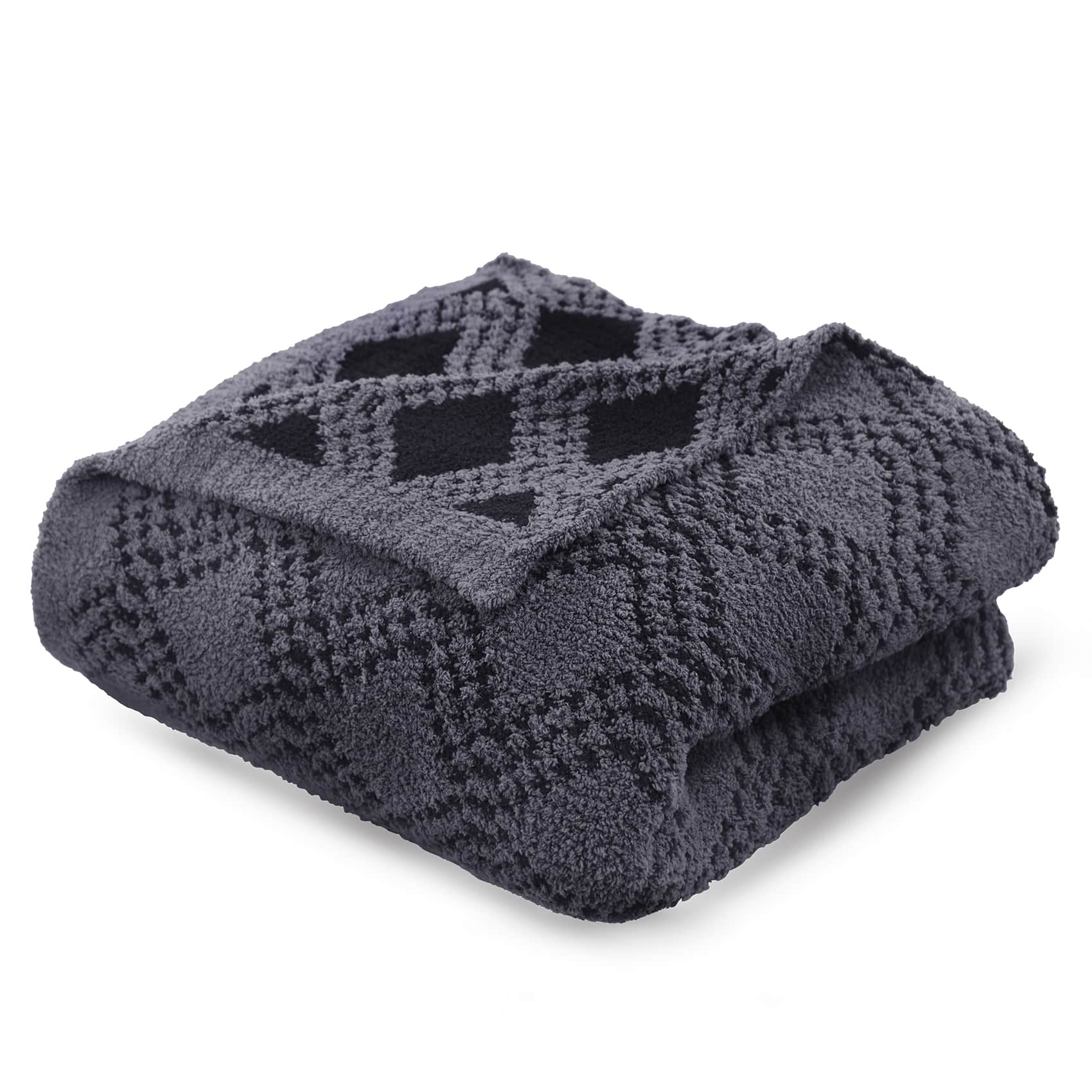 Plush Diamond Throw Blanket