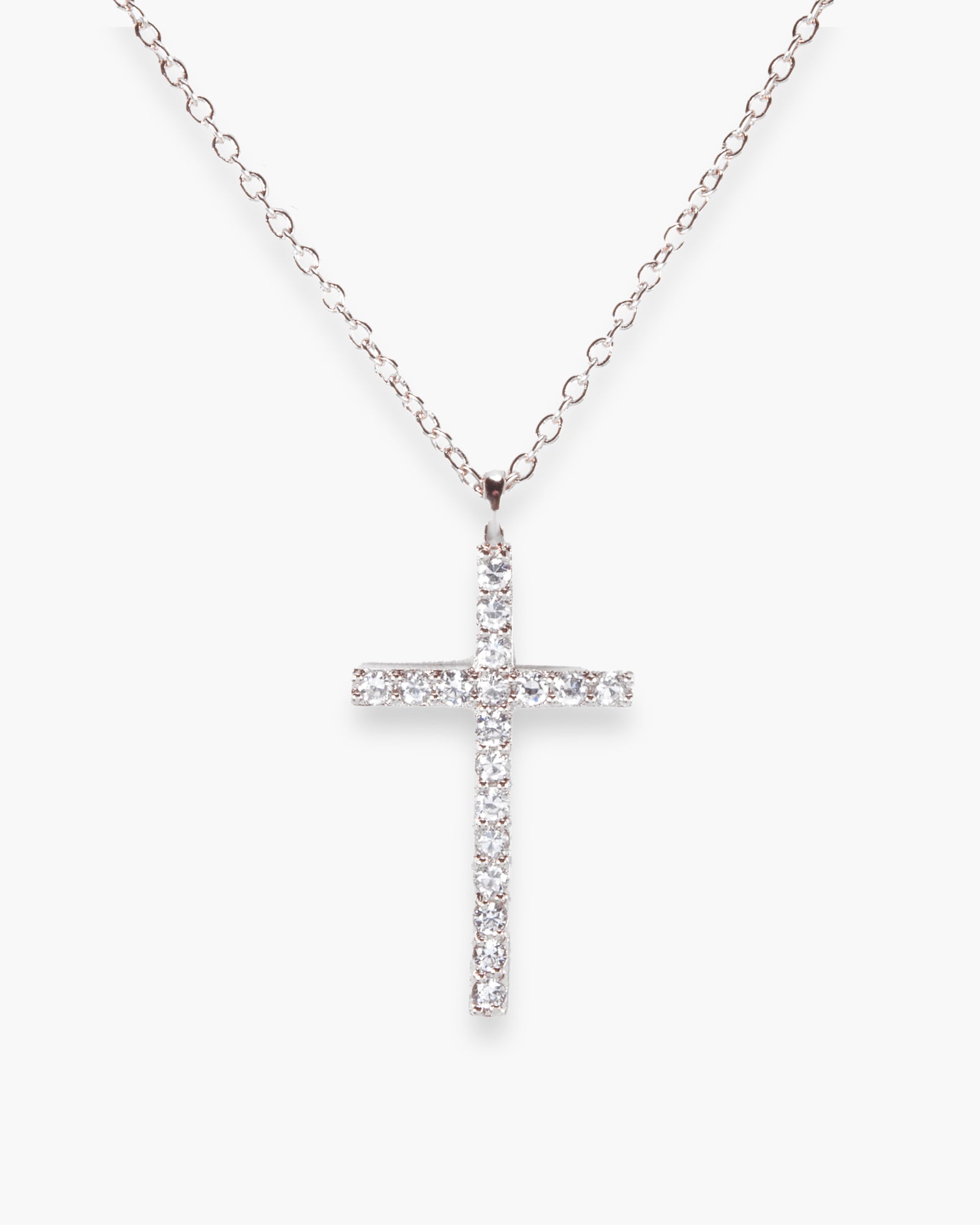 Timeless Radiance - Cross Necklace - Silver