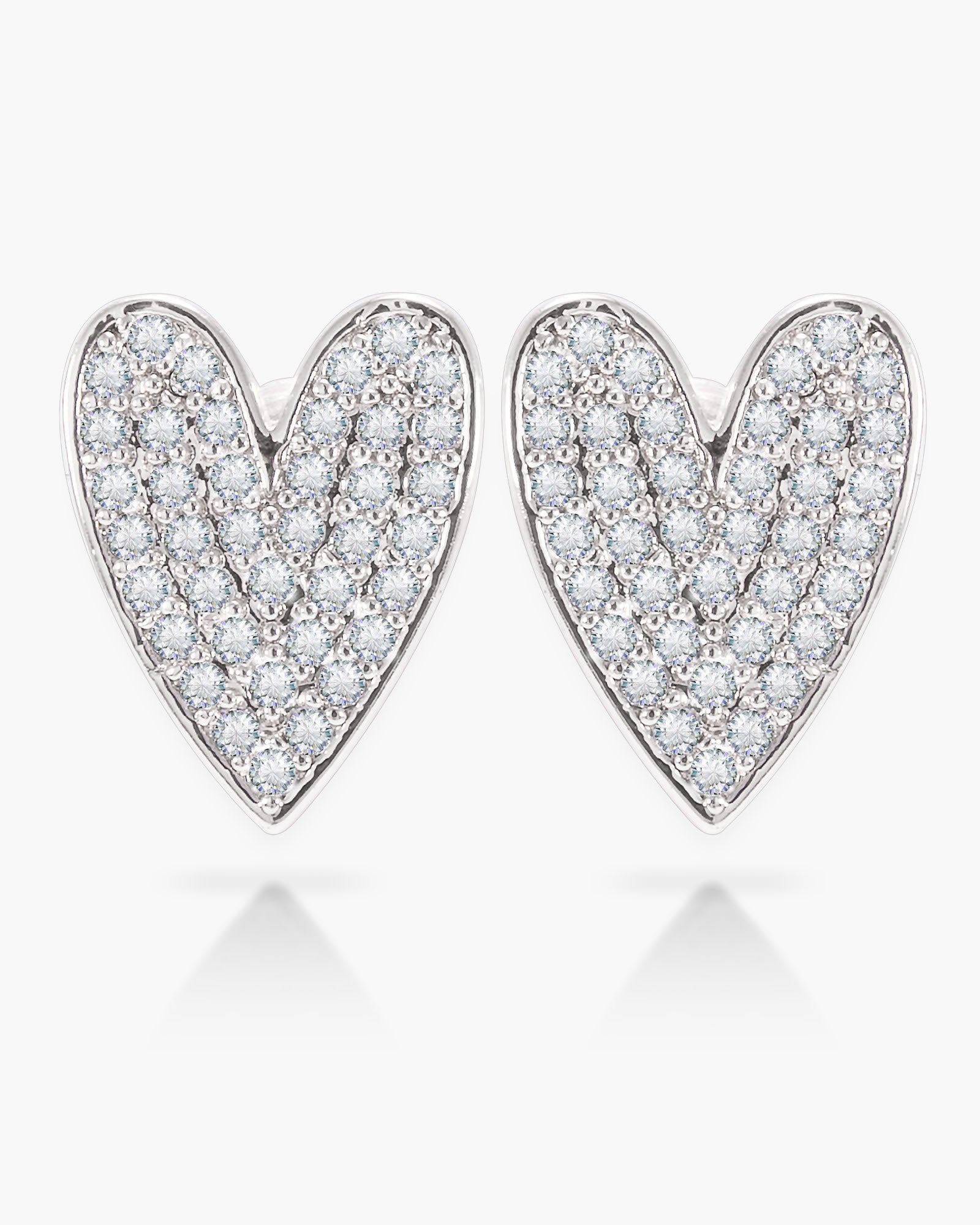 Ice Blu Oblong Heart Earrings - Silver