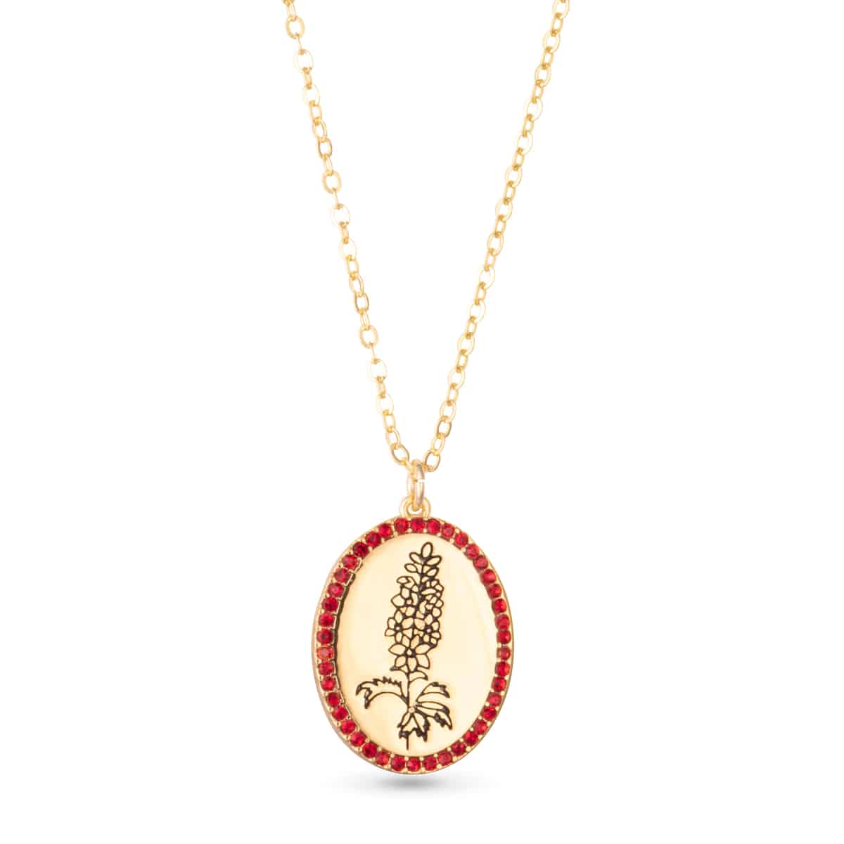 Gold Birthstone Flower Necklace