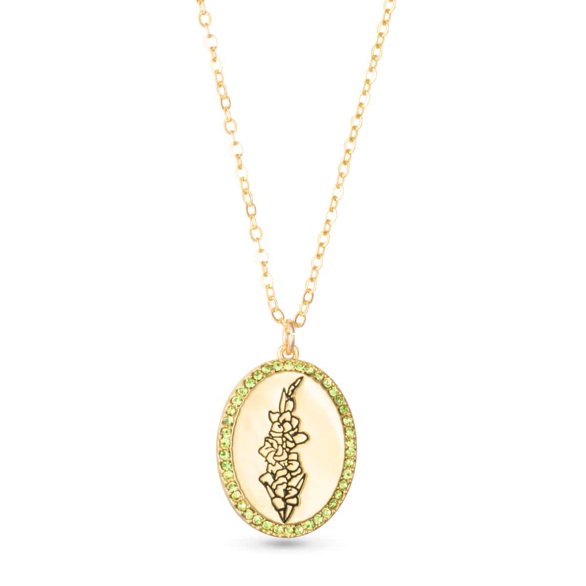 Gold Birthstone Flower Necklace
