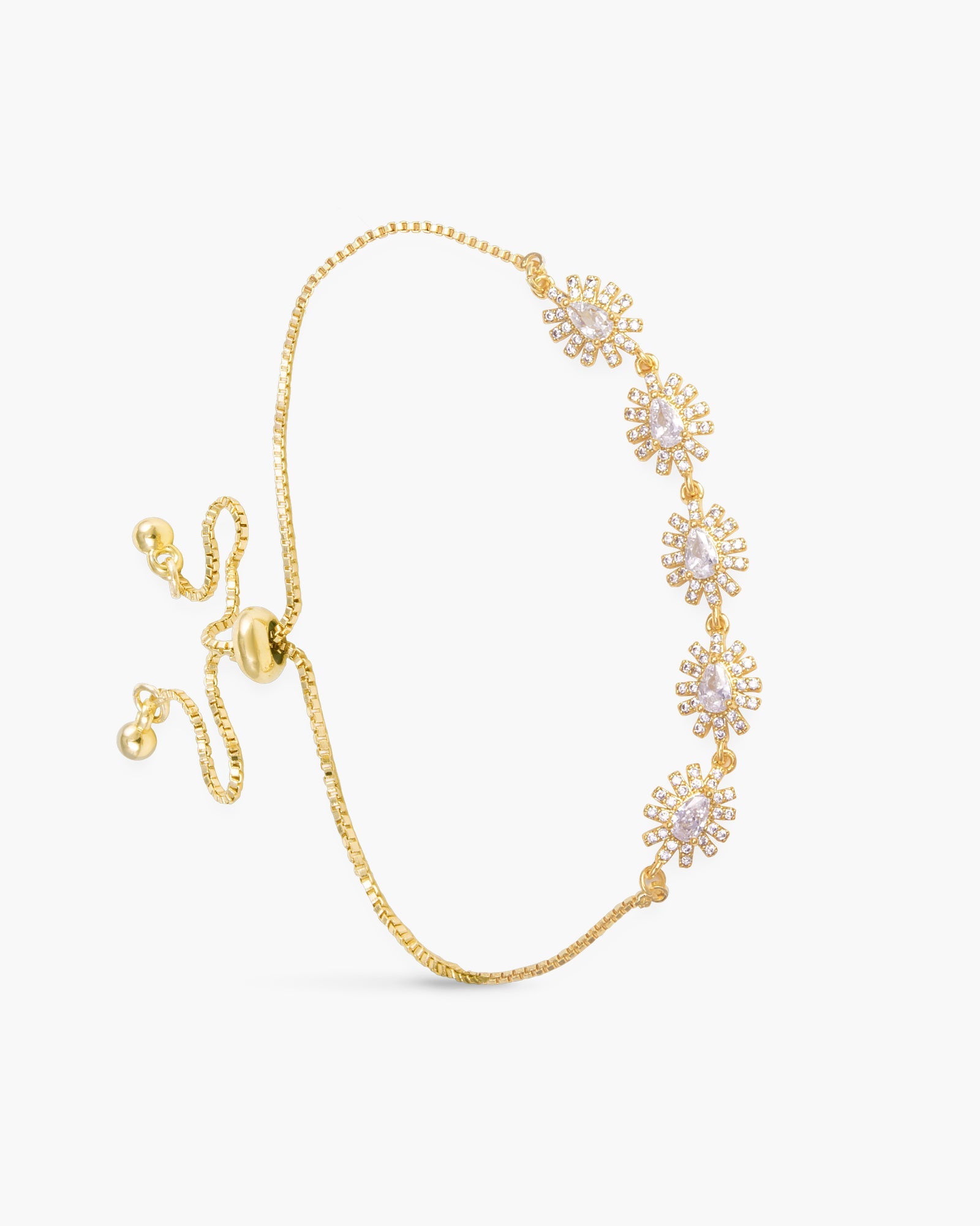 5 Pear Starburst Bracelet - Gold