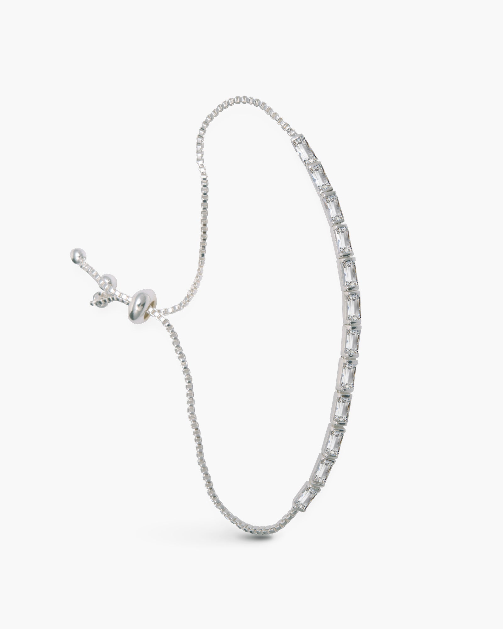 12 Baguette CZ Bracelet - Silver