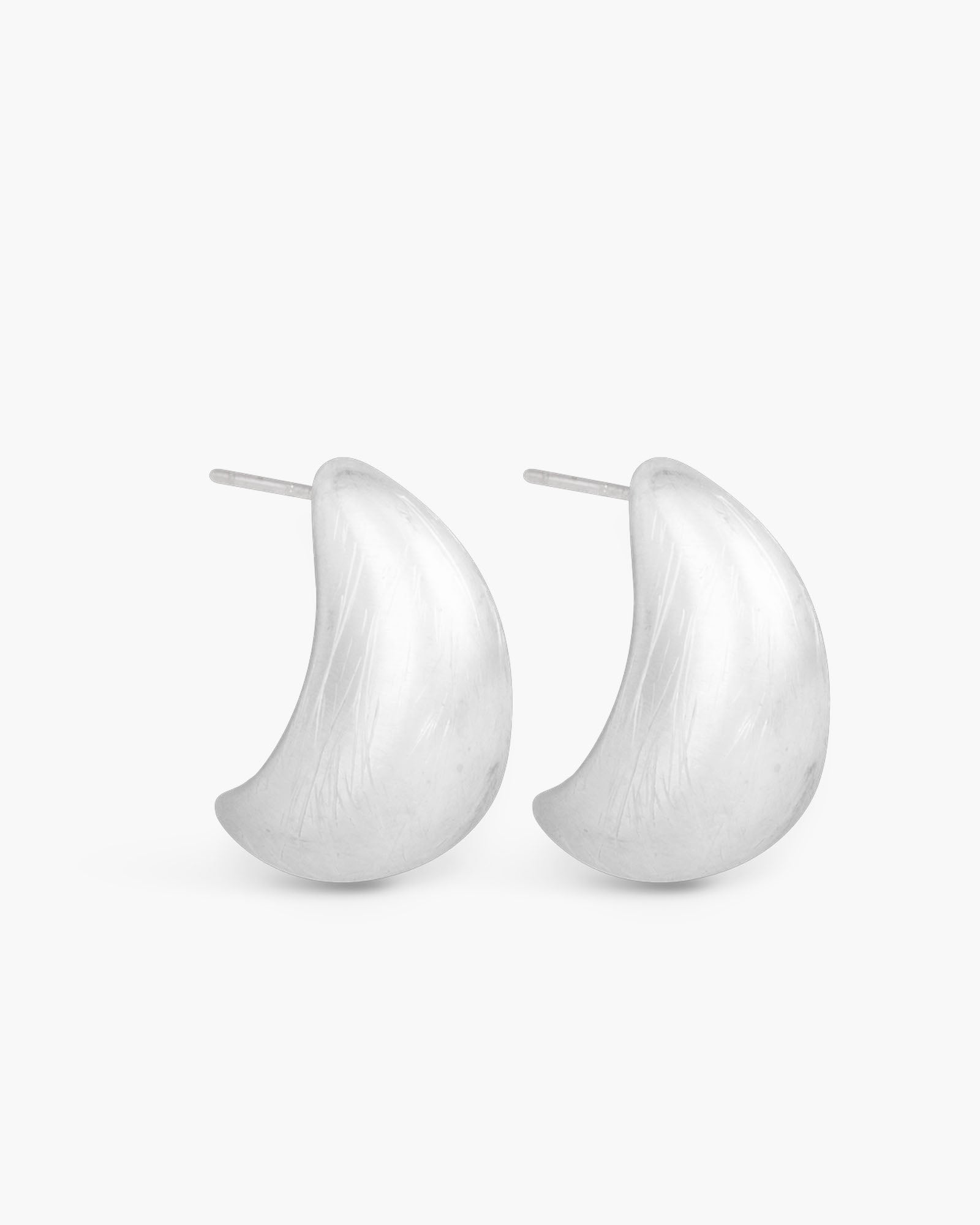 Lee Matte Full Huggie Silver Earrings