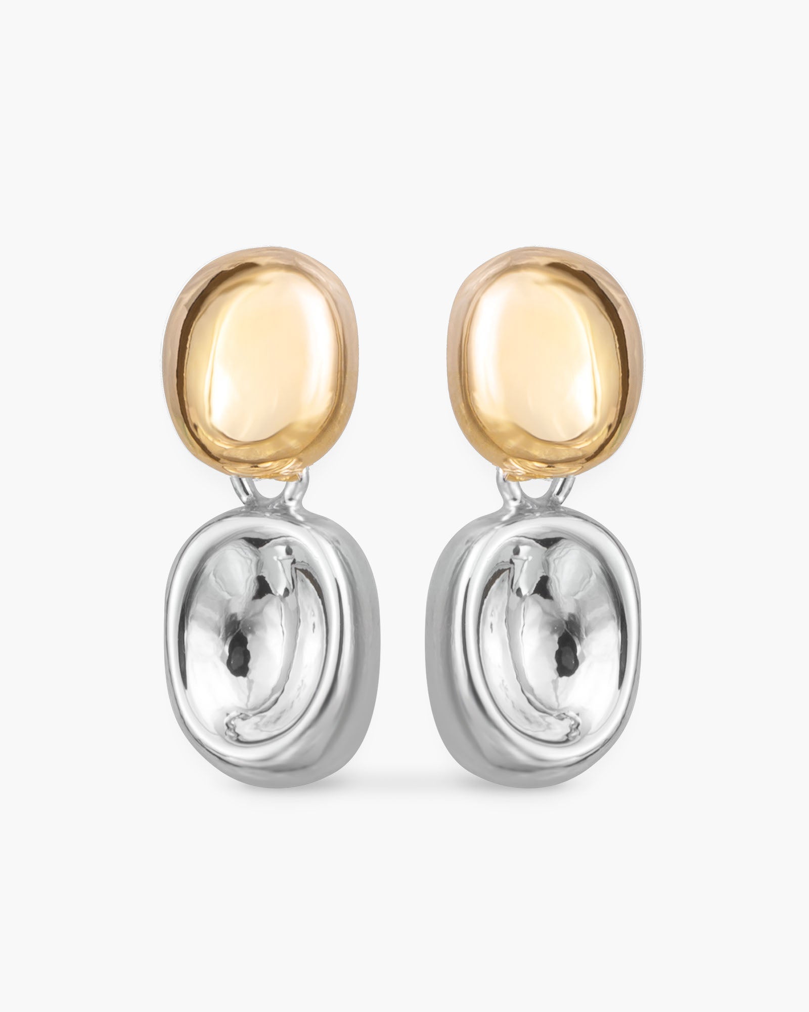 Eden Mini Drop Two Tone Stud Gold and Silver Earrings