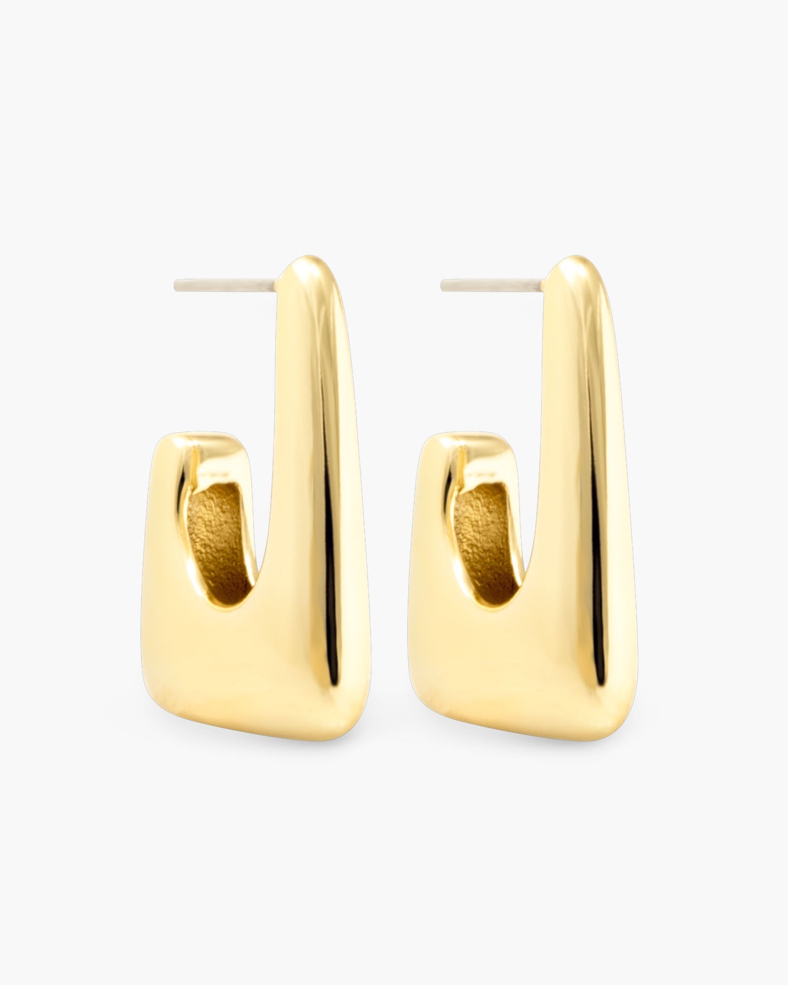 Ava Polished Huggie Gold Earrings