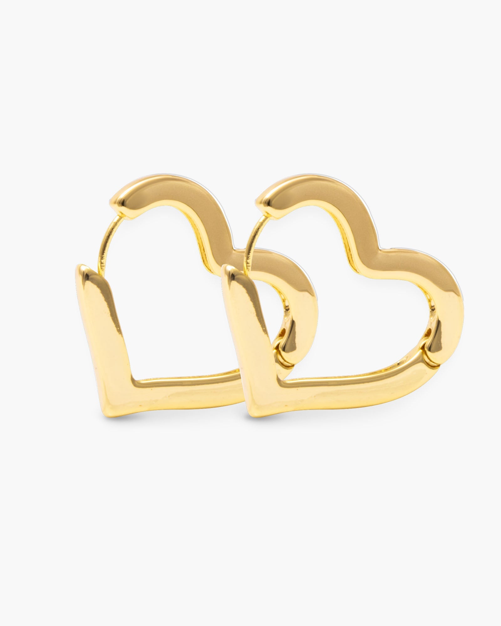 Sara Polished Heart Hoop Gold Earrings