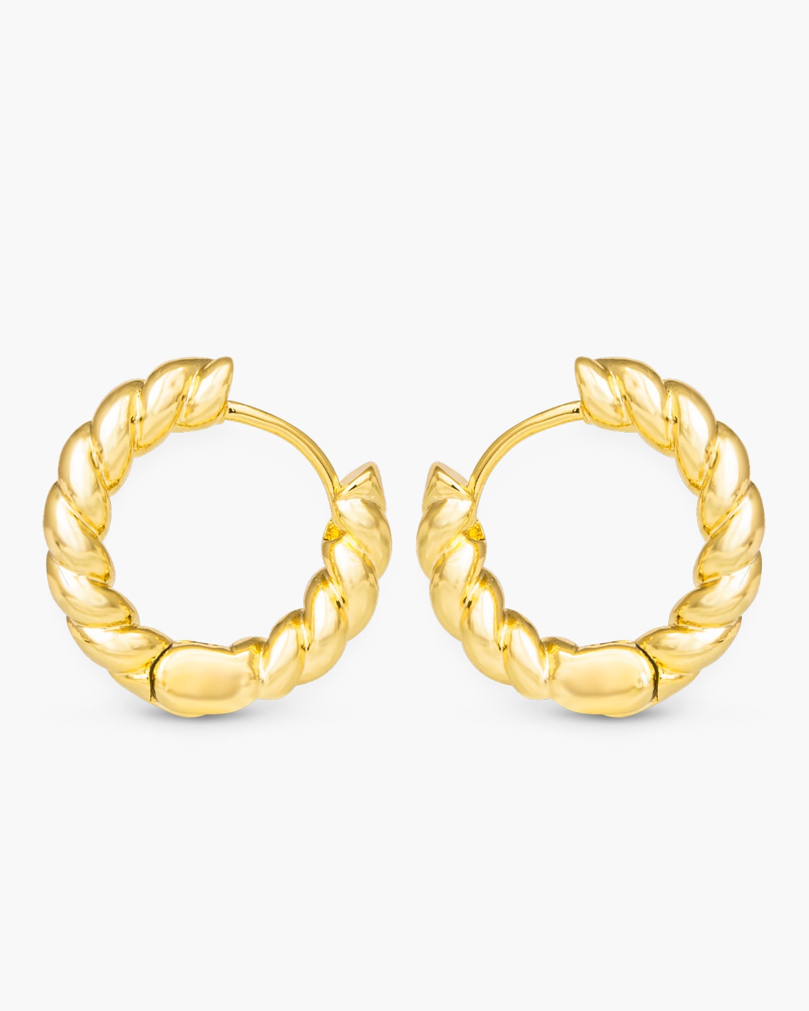 Clara Mini Gold Polished Rope Hoop Earrings