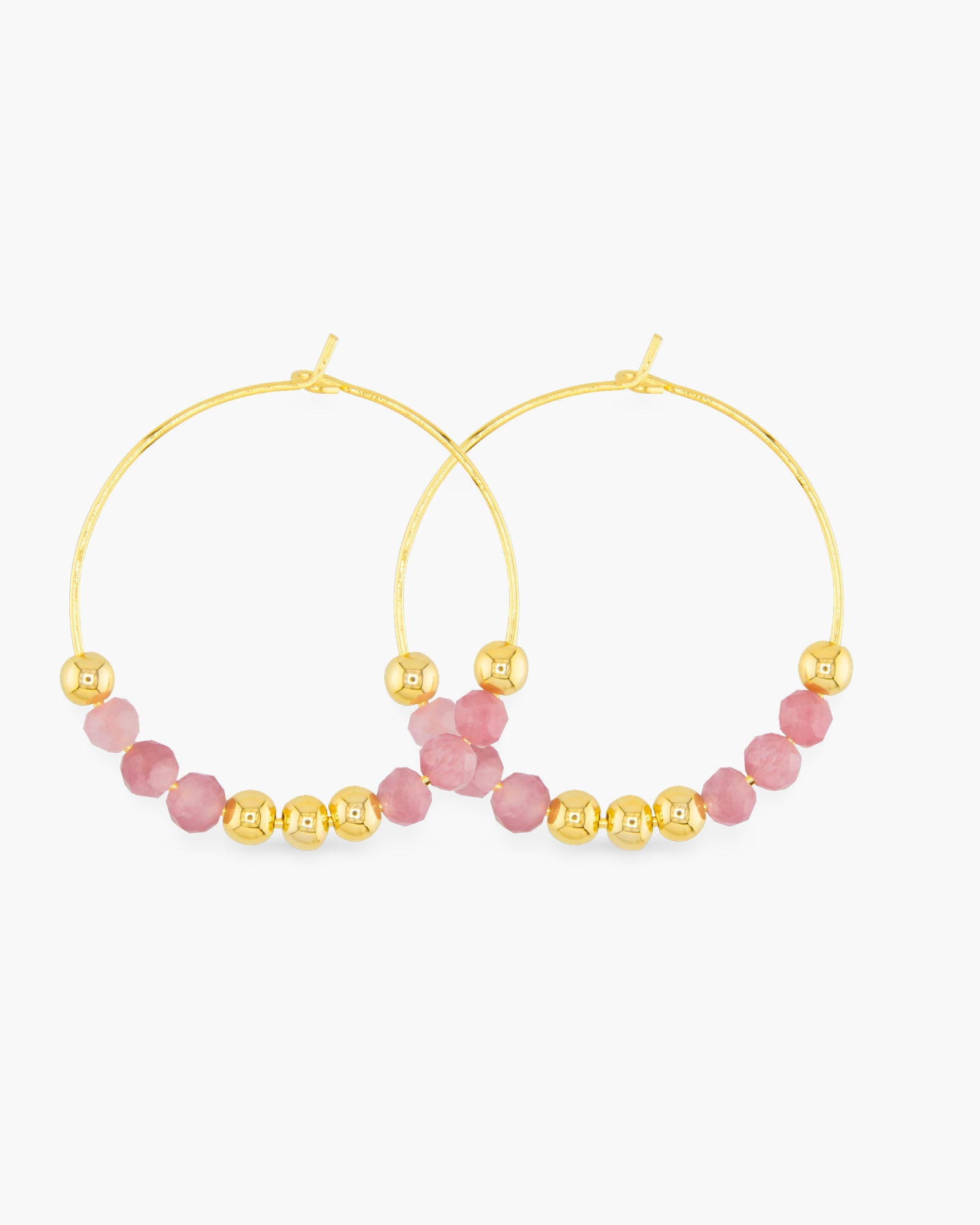 Gold Beaded Hoop Earrings