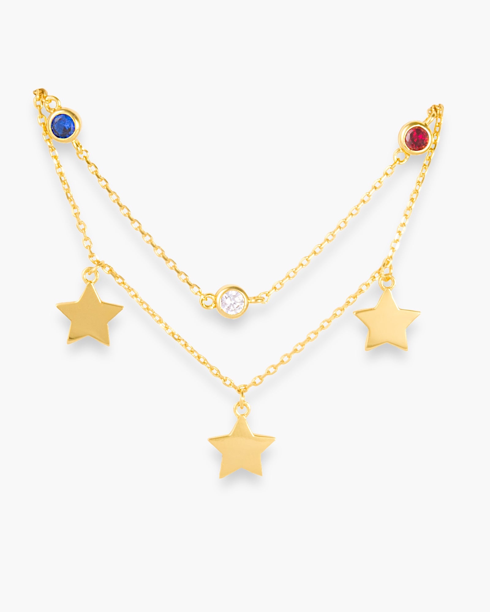 Gold Star & Sparklers Layered Necklace | 4th of July Jewelry