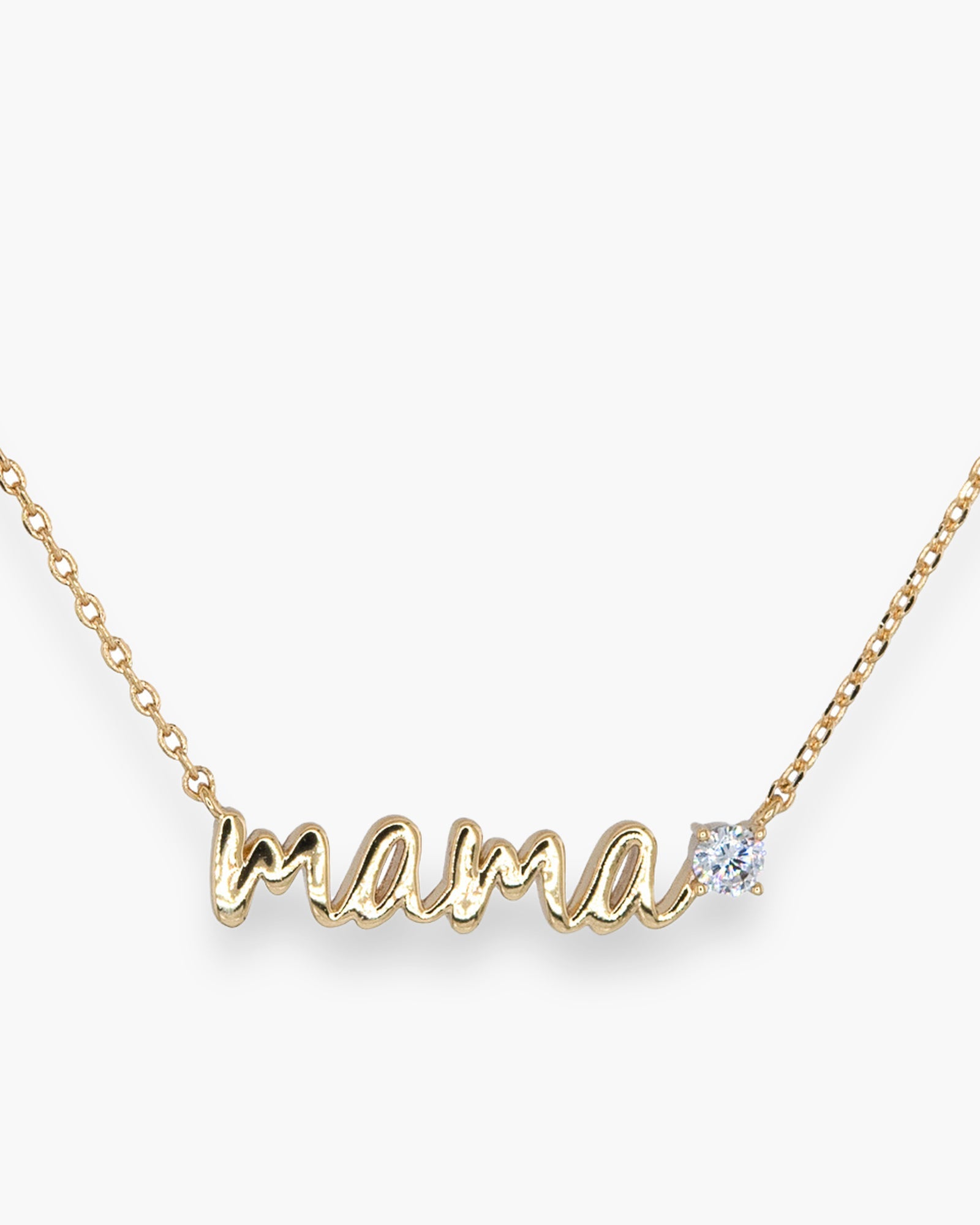 Gold CZ Mama Necklace