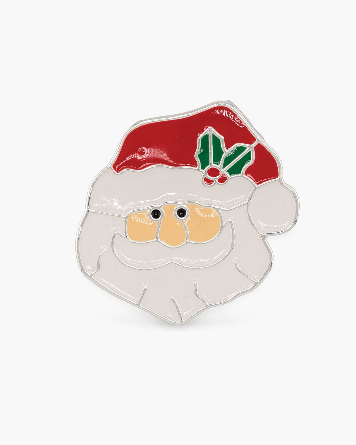Silver Enamel Santa Claus Pin