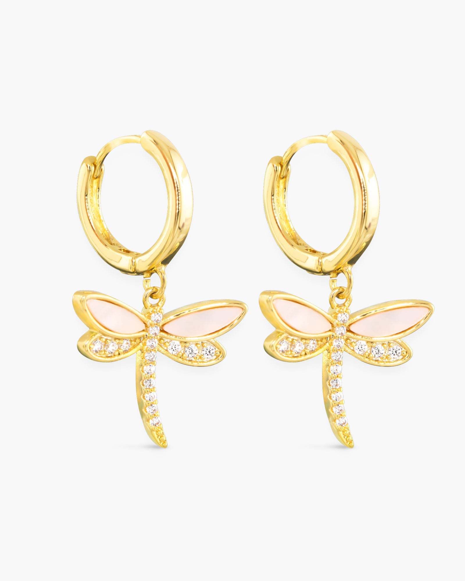 MOP Dragonfly Earring - Gold