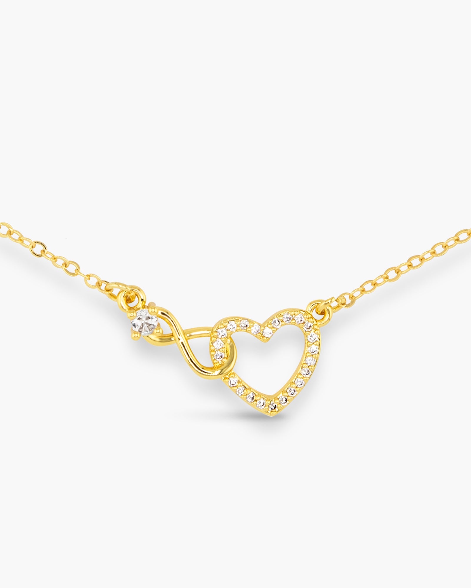 Precious Heart & Infinity Necklace - Gold