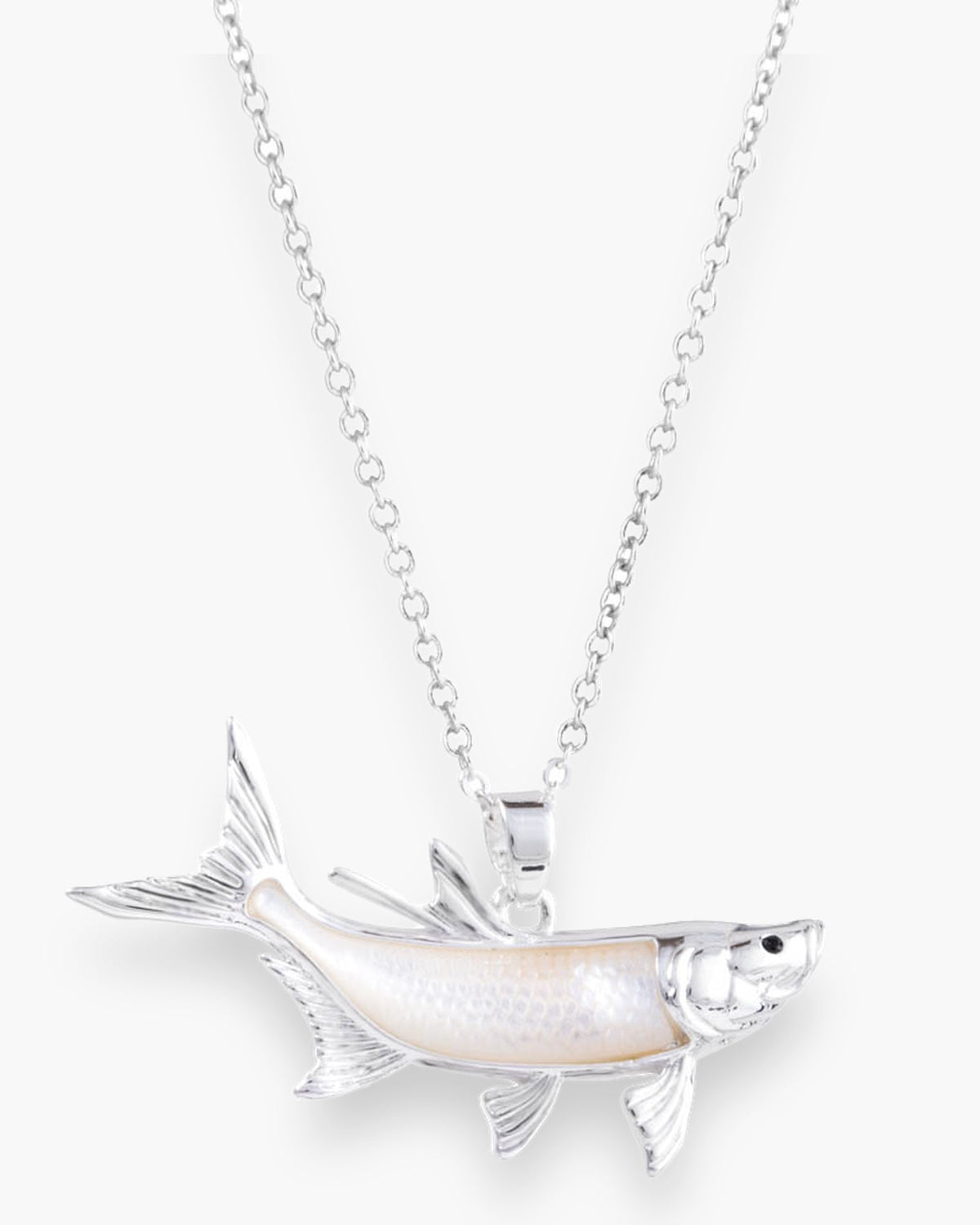 Mother of Pearl Tarpon Necklace - Silver