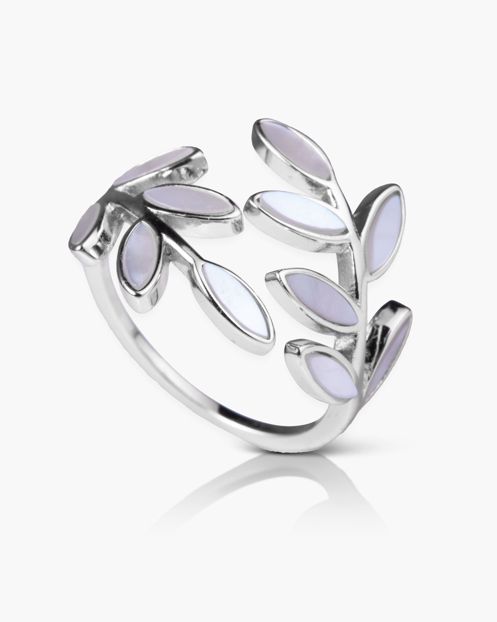 Mother of Pearl Vine Ring - Size 7 - Silver
