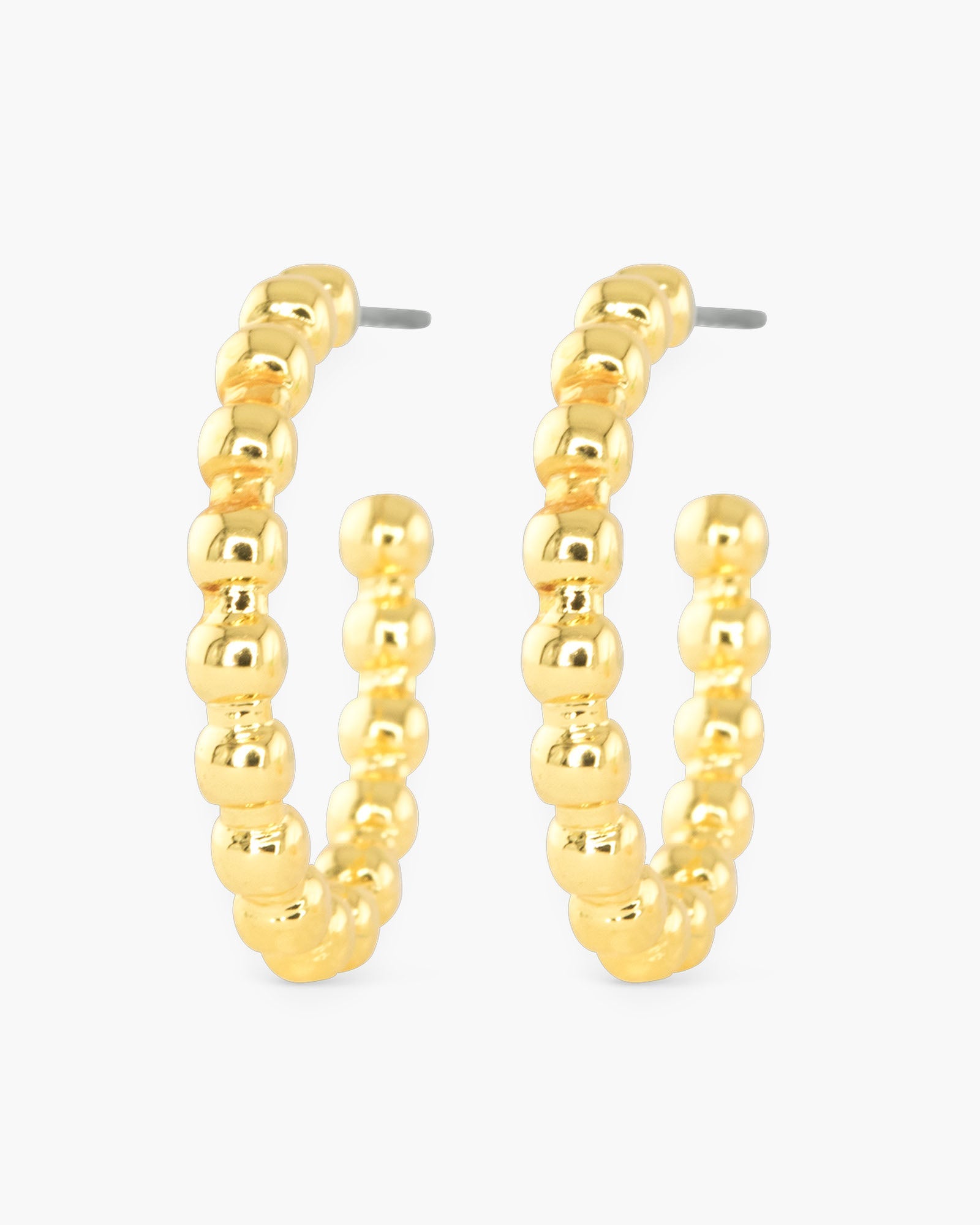 Gold Beaded Hoop Earrings