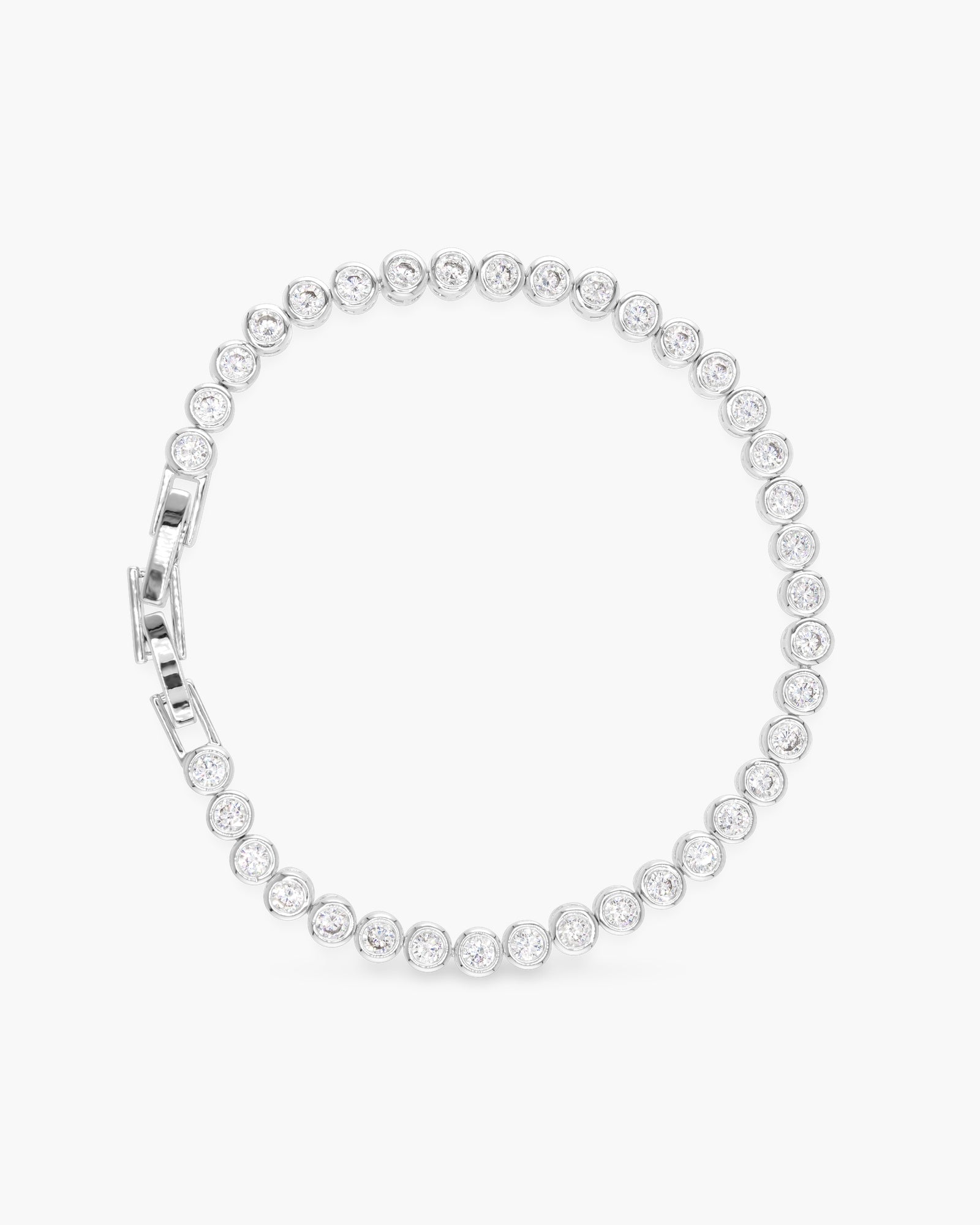 CZ Solitaire Bezel Tennis Bracelet