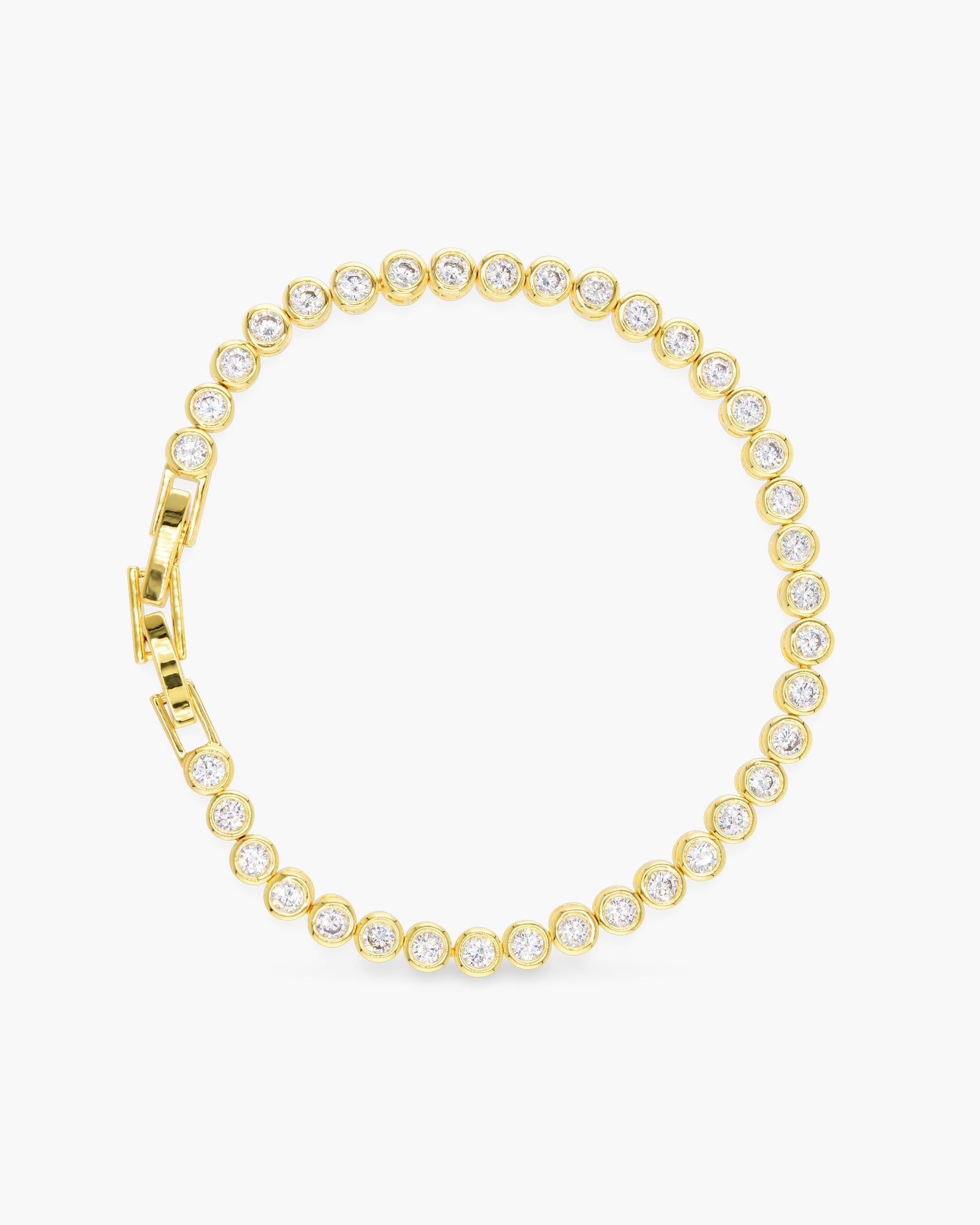 CZ Solitaire Bezel Tennis Bracelet