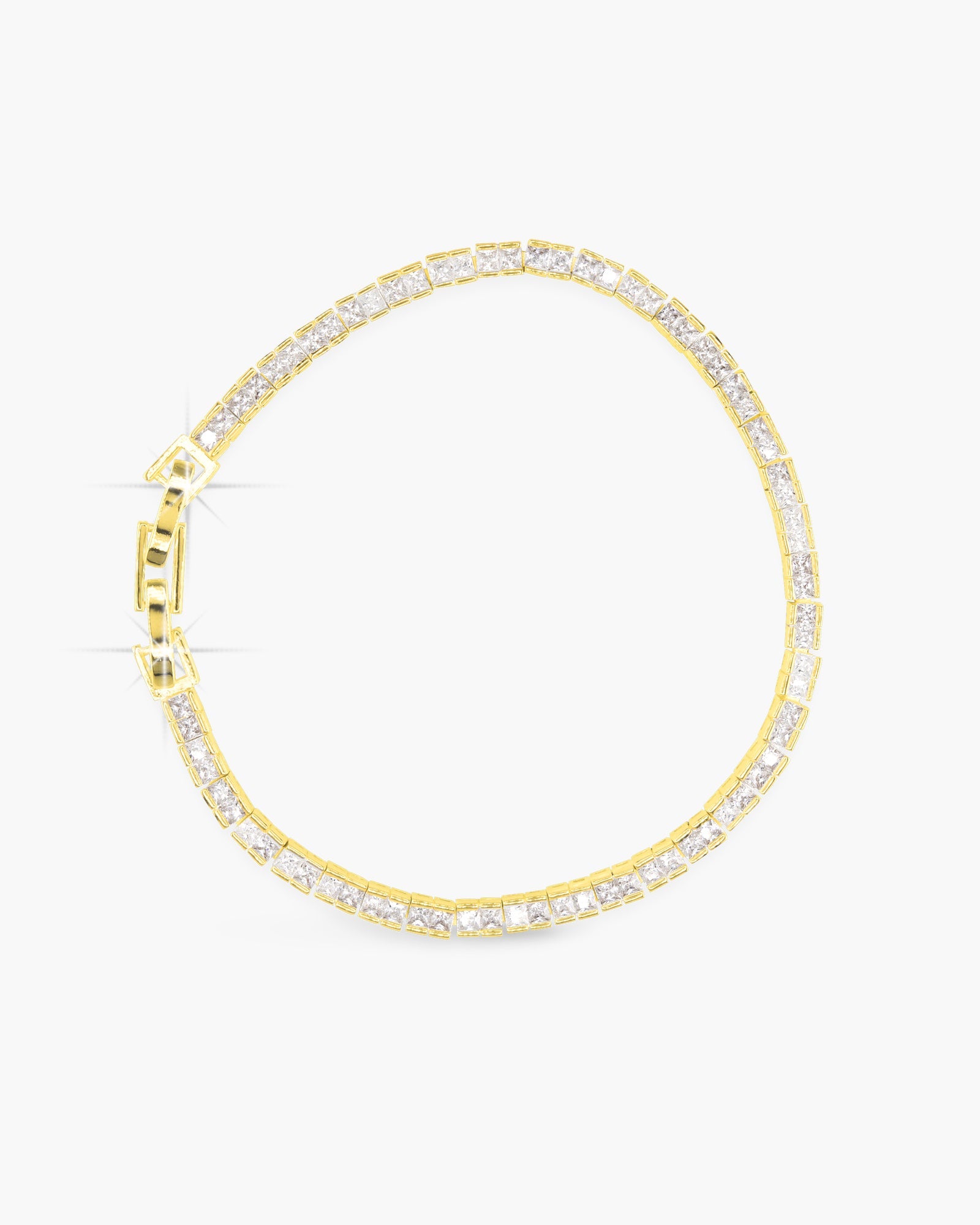 CZ Channel Set Princess Tennis Bracelet