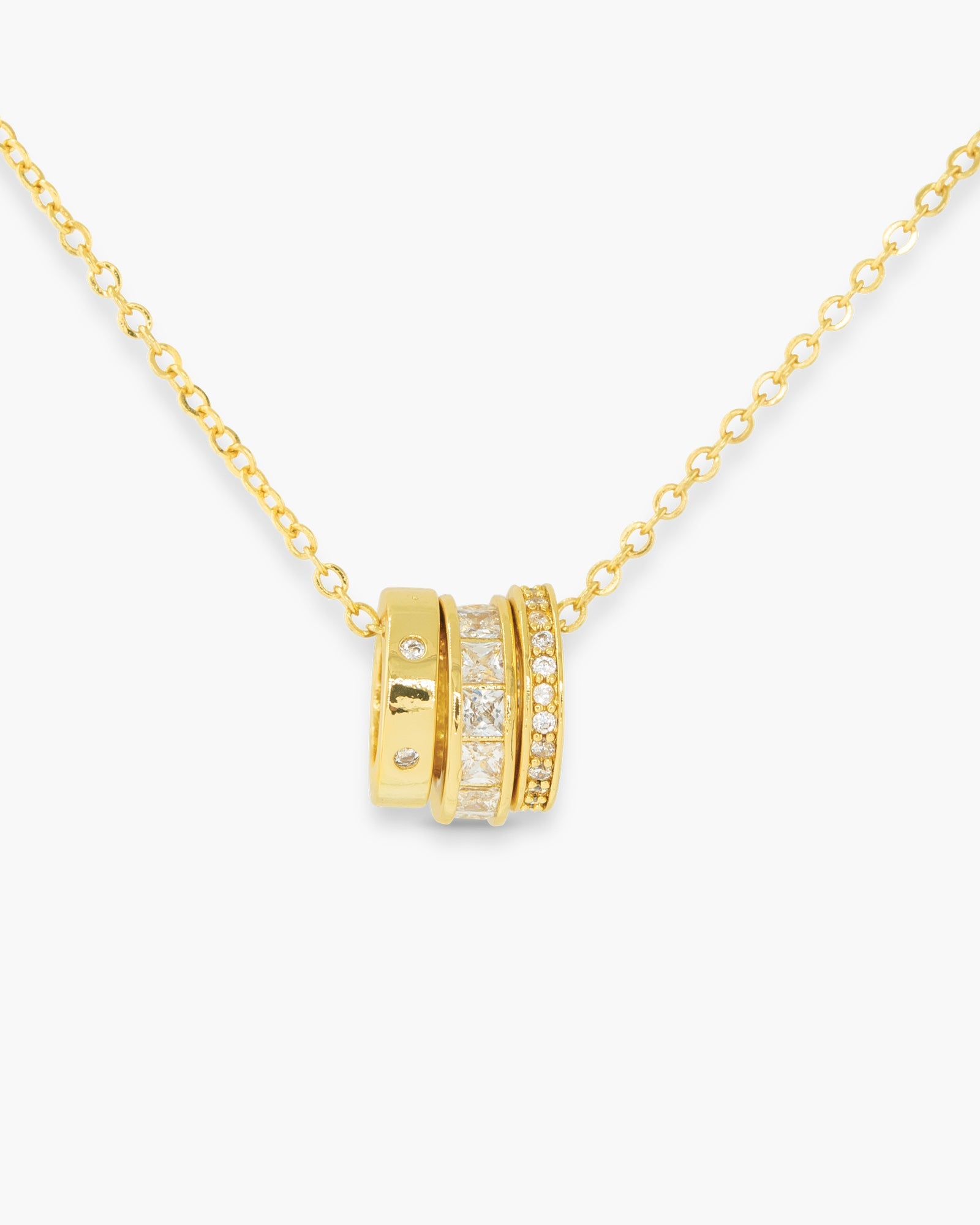 CZ Triple Ring Necklace