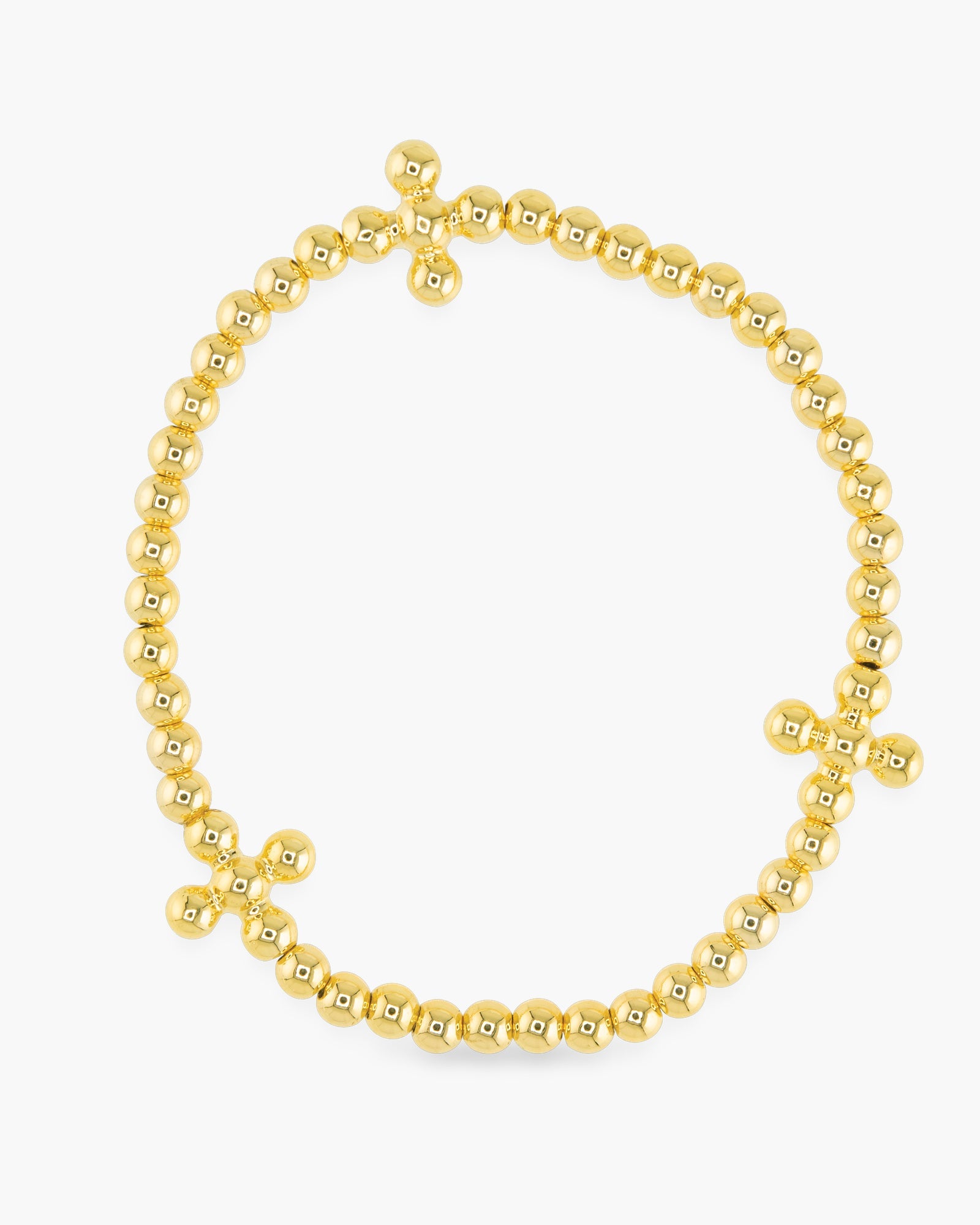 Stackable Gold Beaded with Beaded Cross