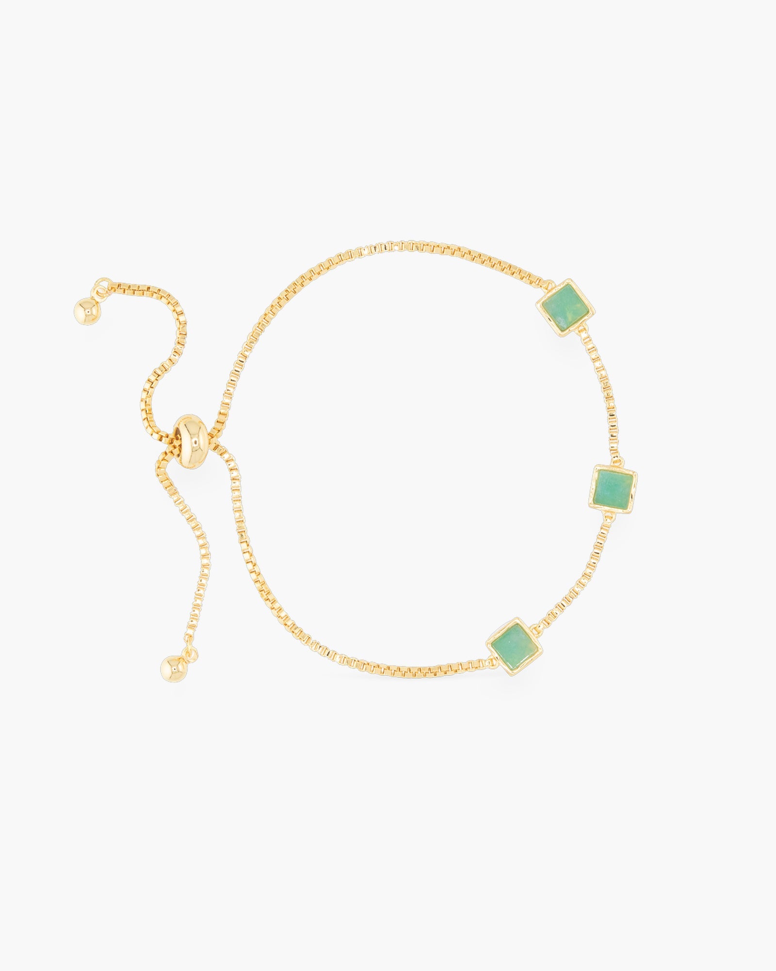 Gold Green Enamel Bracelet