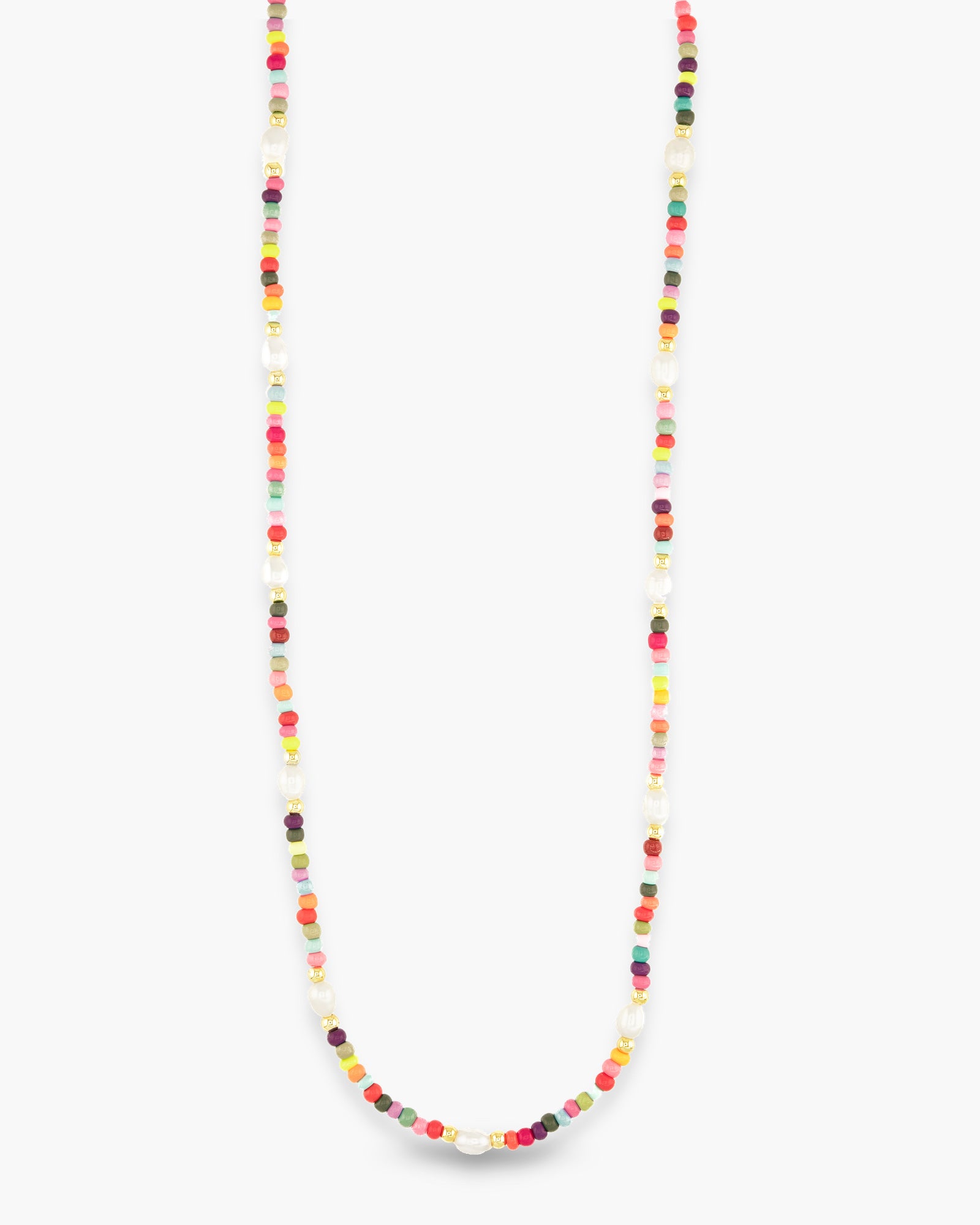 Gold Pearl Multi Bead Necklace