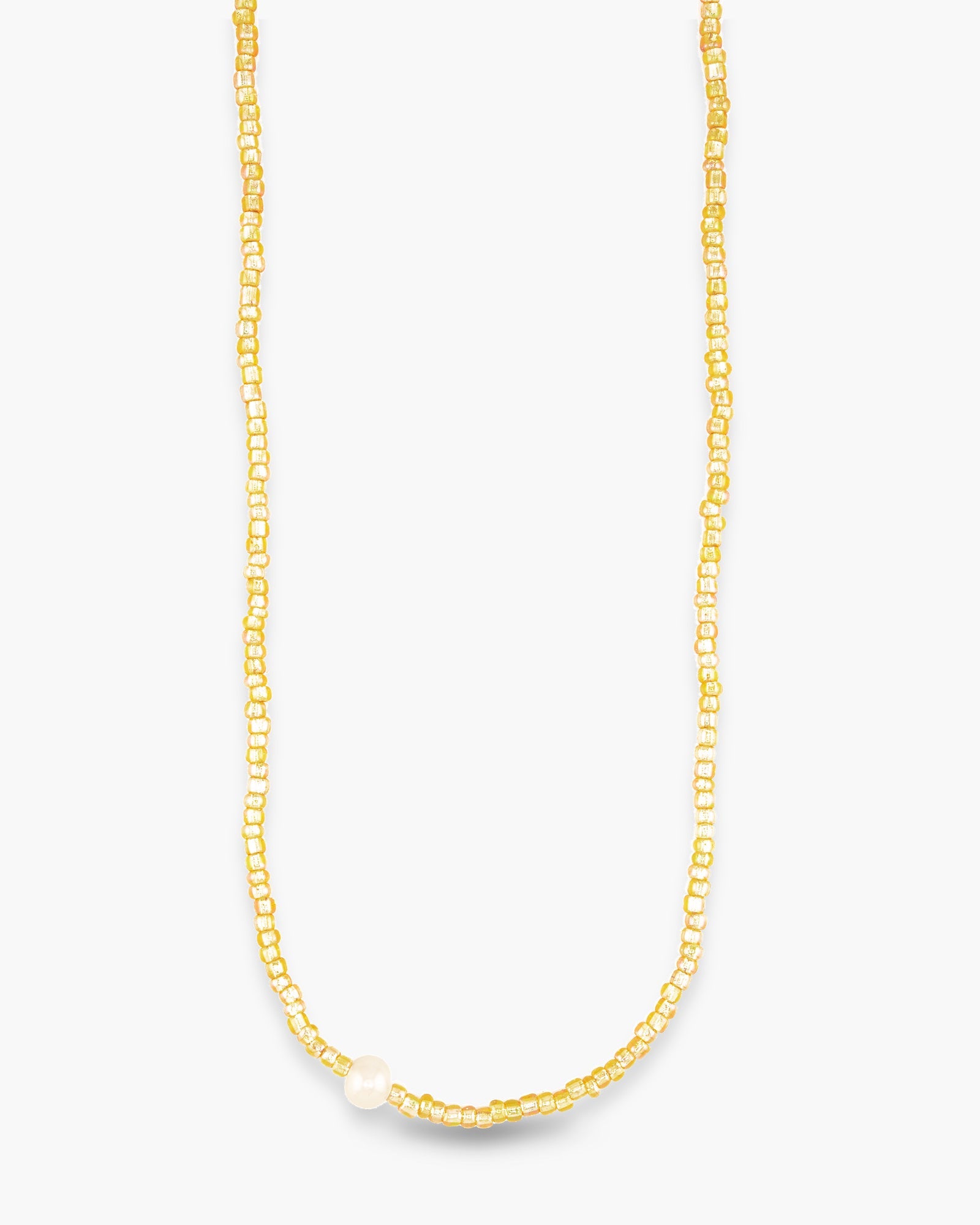 Gold Bead with Pearl Necklace