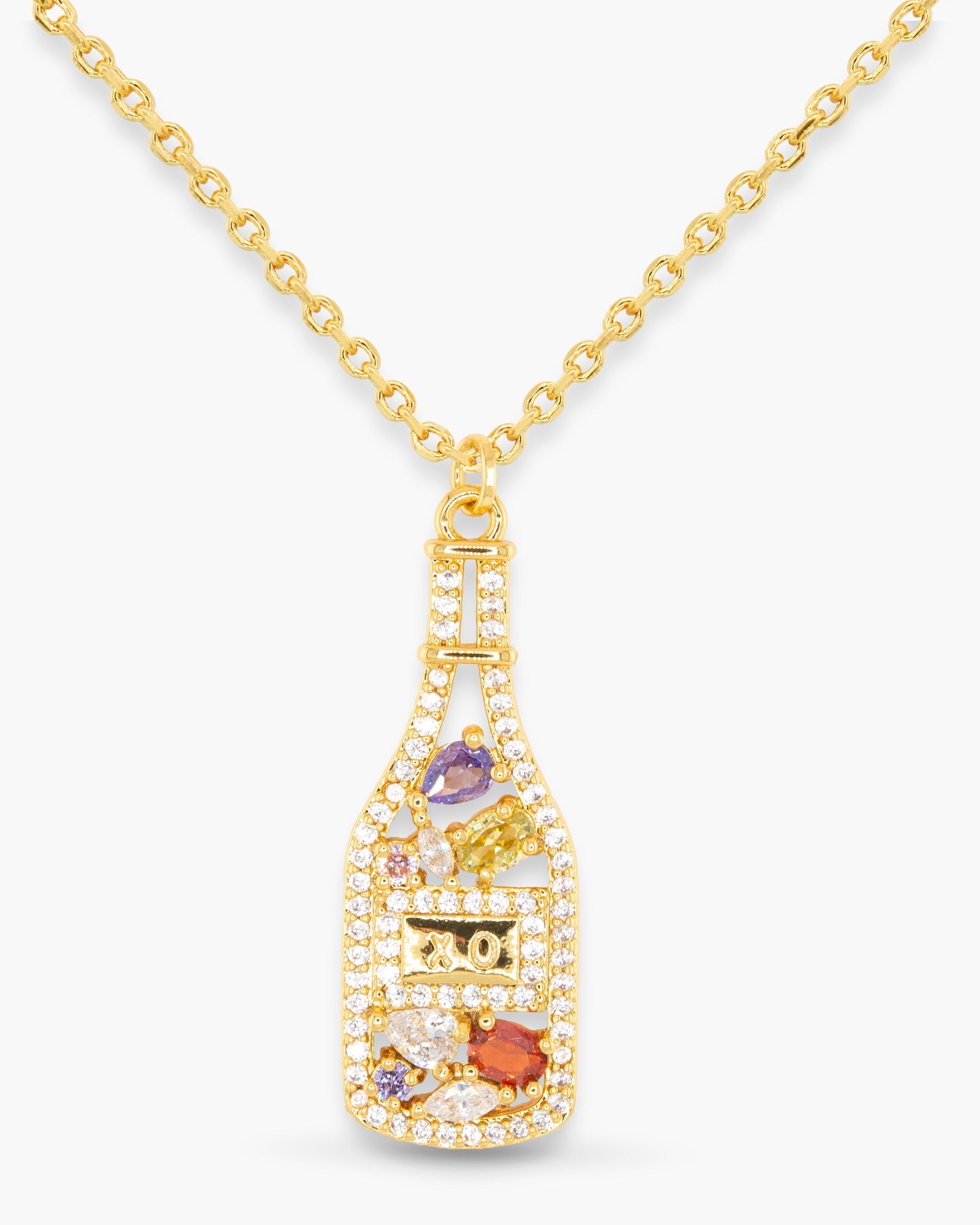Gold CZ Bottle Necklace