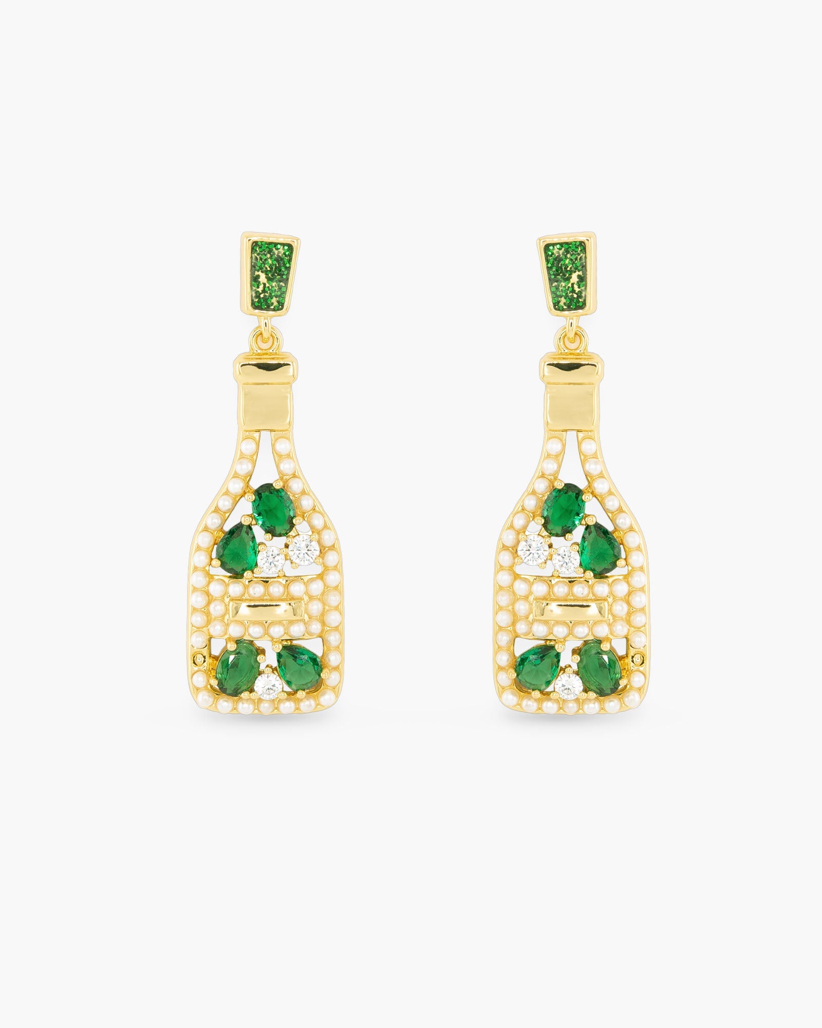 Gold CZ Bubbly Earrings