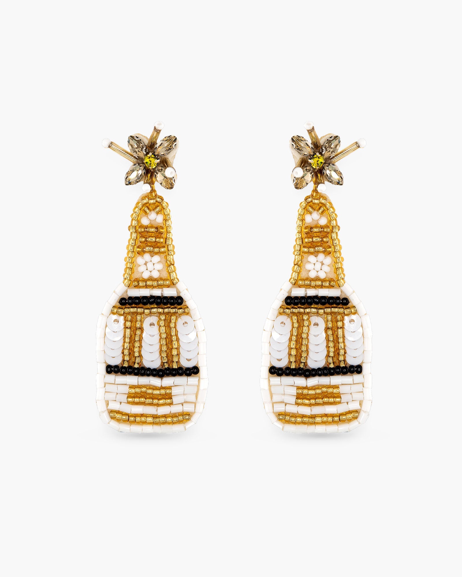 Beaded Champagne Earrings