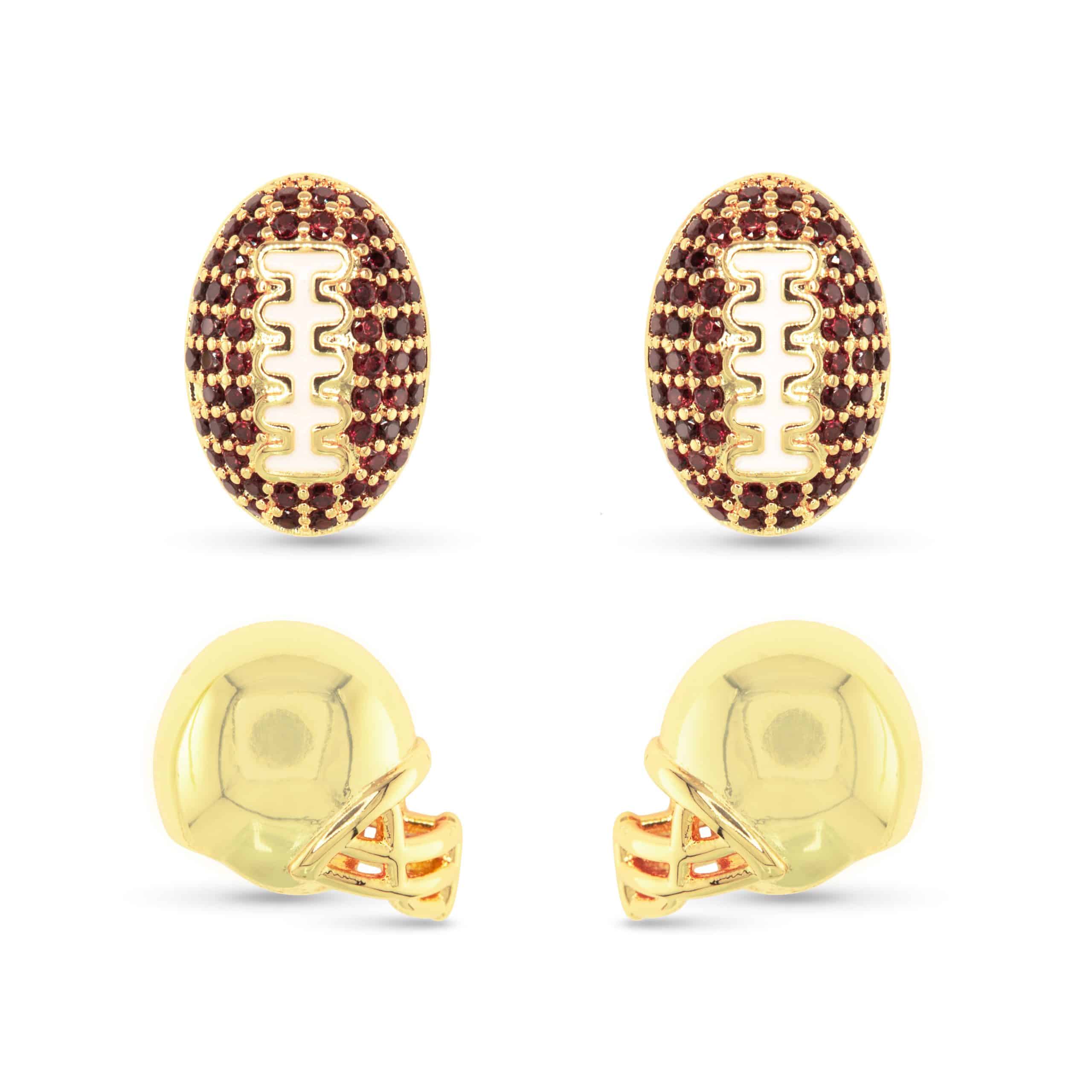 Sparking CZ Sports & Game Day Duo Earrings
